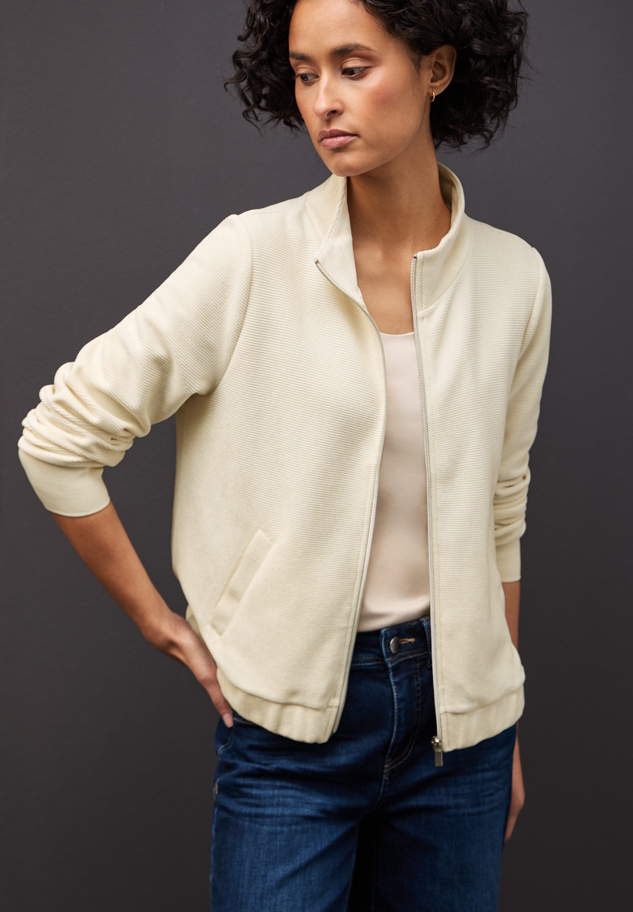 STREET ONE Sweatjacke mit elastischem Bund günstig online kaufen