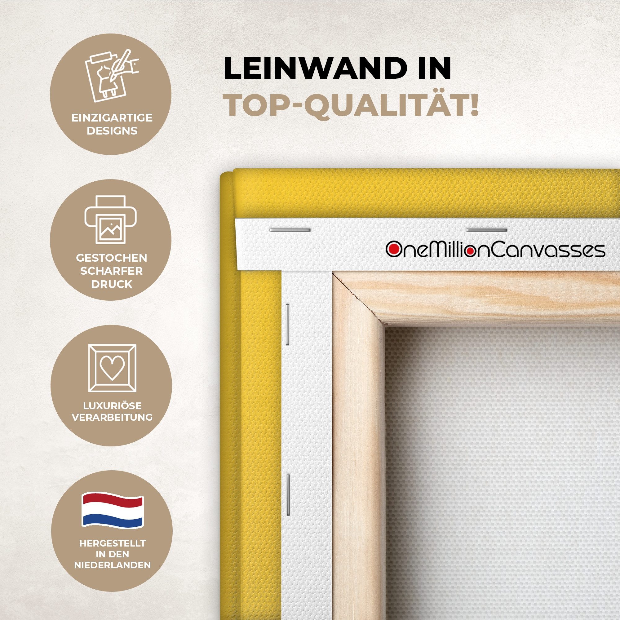 OneMillionCanvasses® Leinwandbild Duck - Sonnenbrille - Gelb, Fotodruck (1 St), Leinwandbilder XXL Wohnzimmer, Deko Aesthetic 150x100 cm