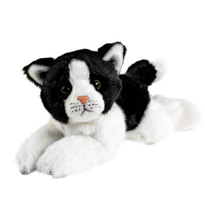 Teddys Rothenburg Kuscheltier Katze schwarz weiß 22 cm liegend Kuscheltier (Plüschkatze)
