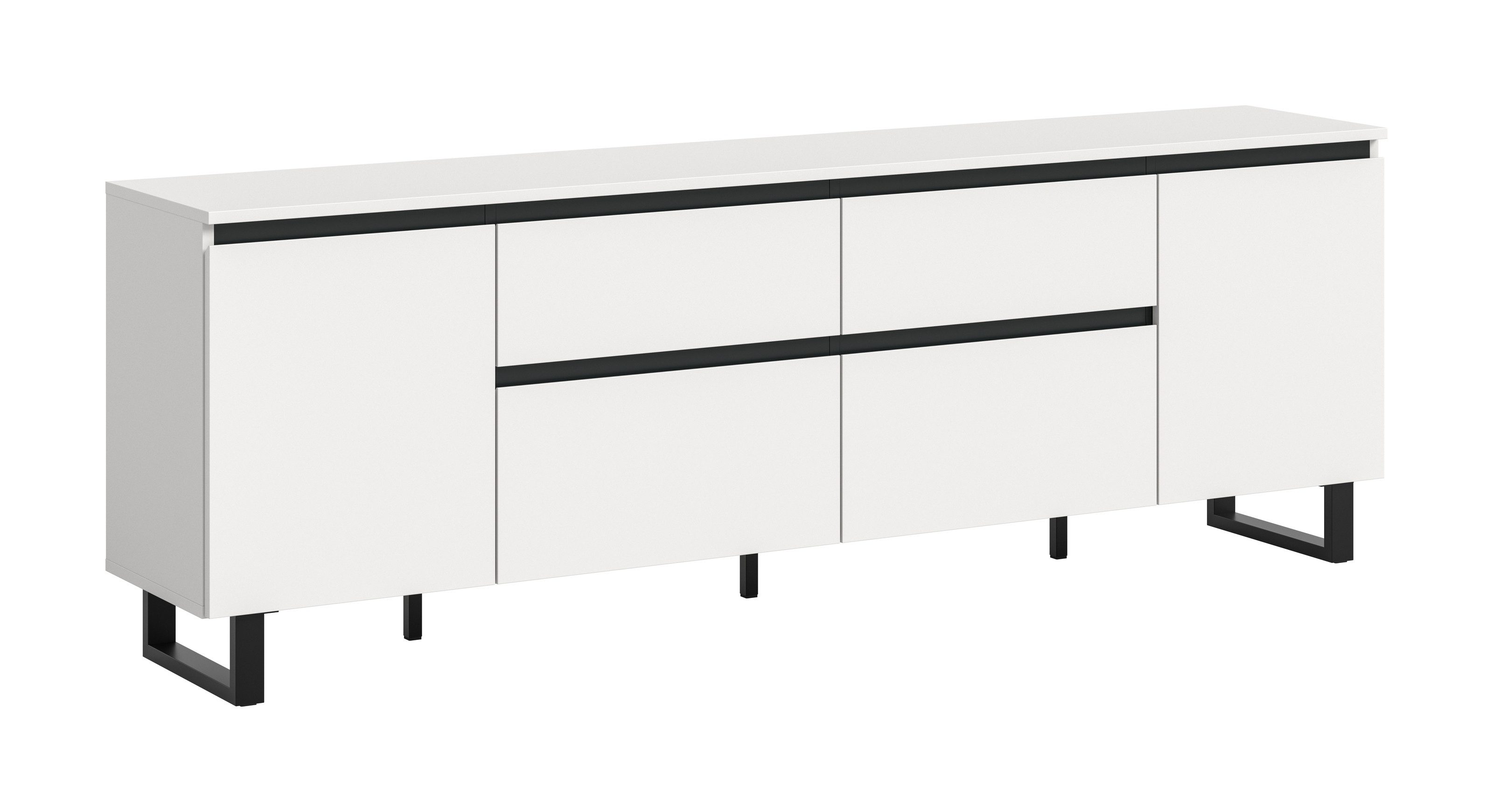 freiraum Lowboard Tomasa, in Weiß - 188x65x36cm (BxHxT)
