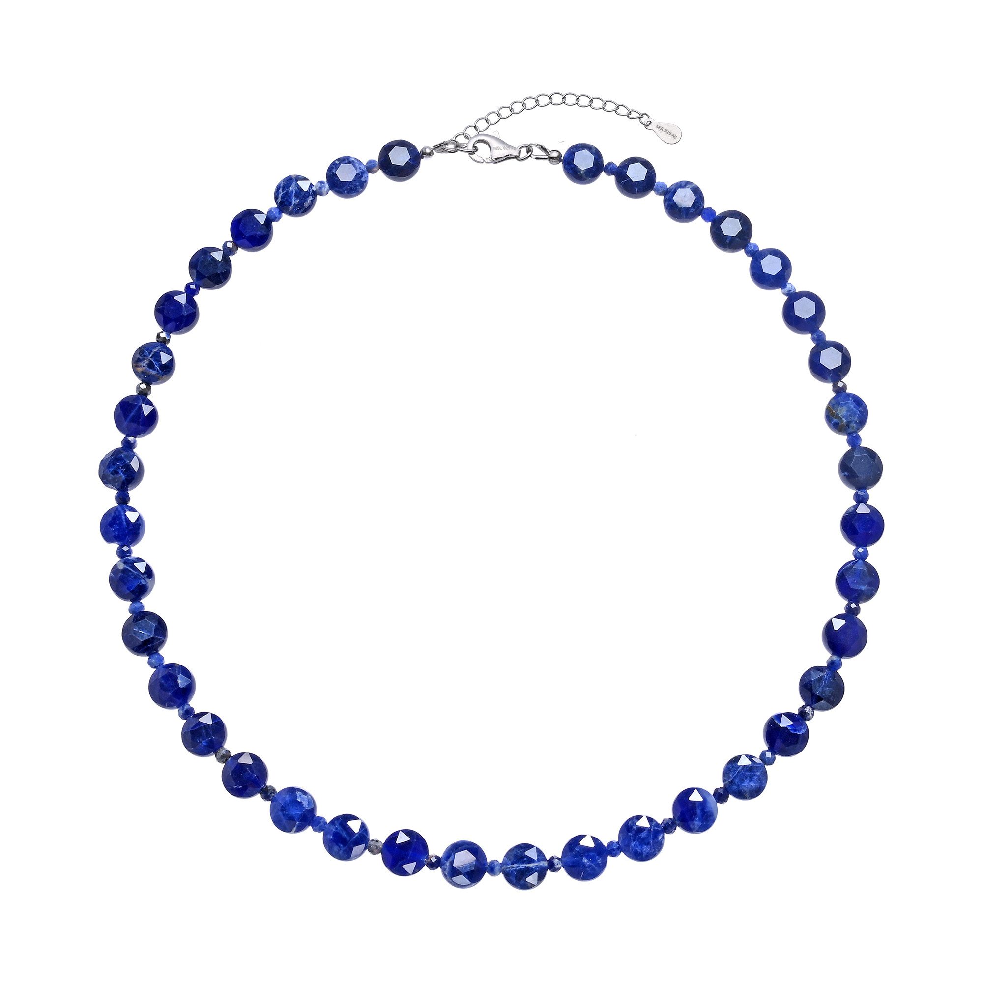 Cavill Silberkette Cavill Sodalith Halskette 9,85 ct blau, 925er Silber, verstellbar (1-tlg)