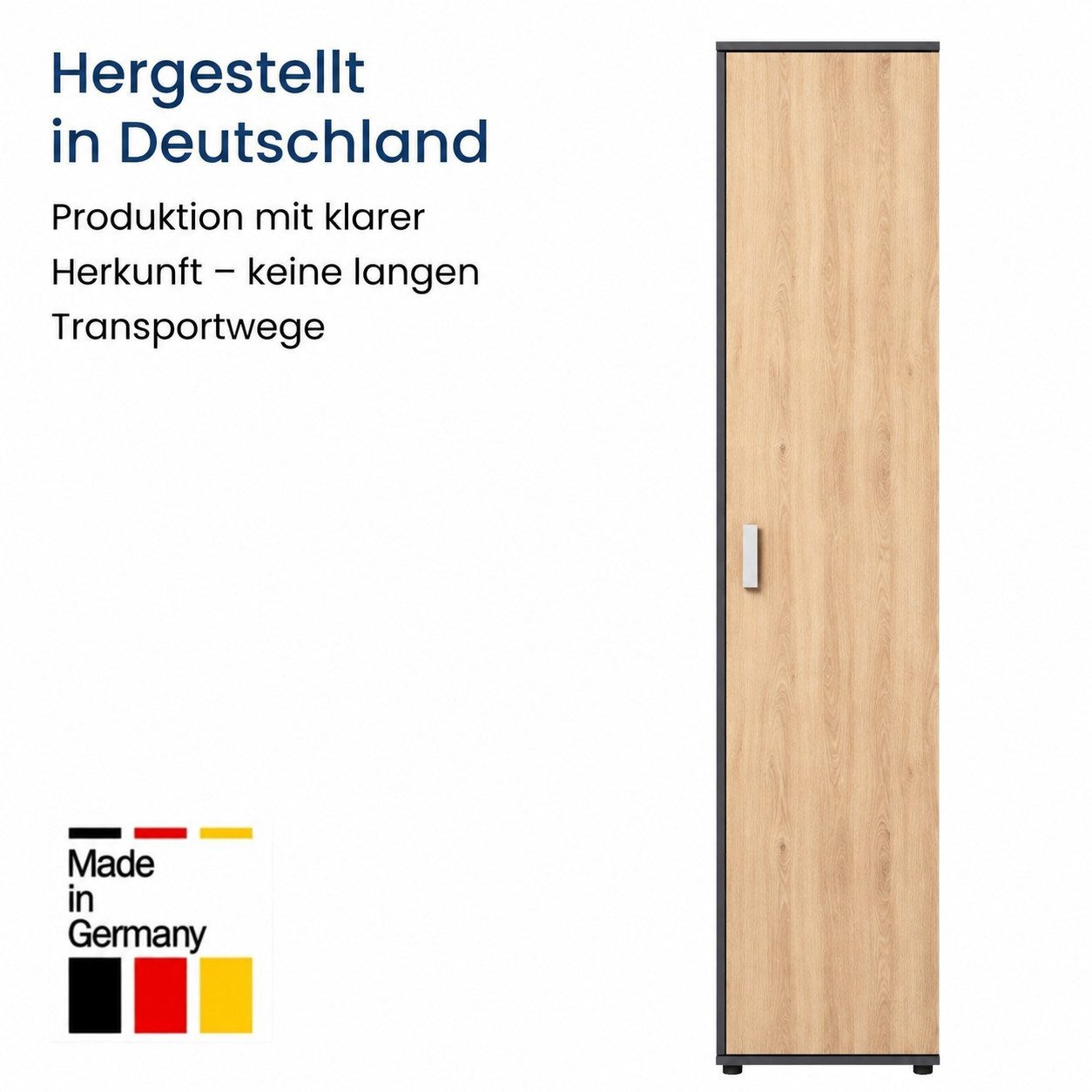 Home Collective Mehrzweckschrank Schmaler Schrank 40 cm breit mit 1 Tür & 4 Einlegeböden (Universalschrank Haushaltsschrank für Haushalt, Flur, Büro oder Schlaf – Bild 5 von 5