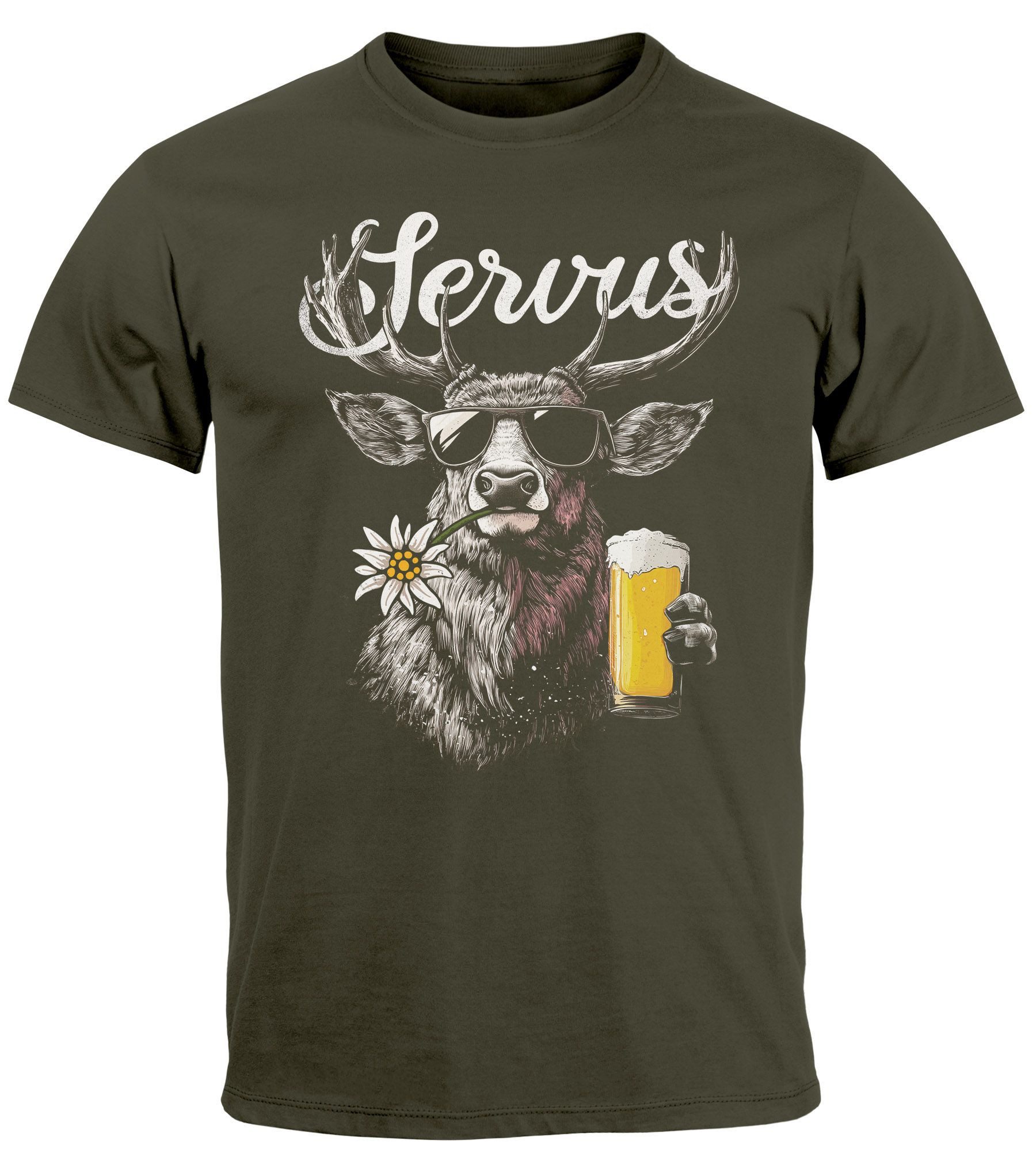 Neverless Print-Shirt Herren T-Shirt Hirsch Tracht günstig online kaufen