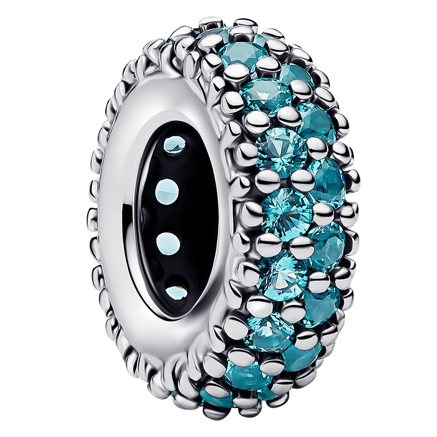 Pandora Bead Zwischenelement Silber Eisblaue Kristalle