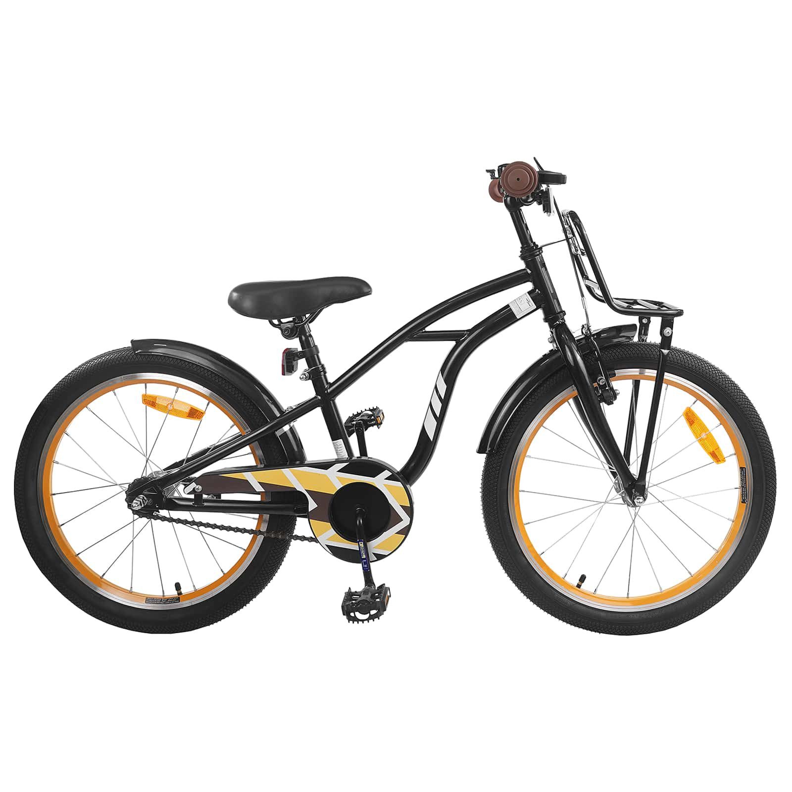 vidaXL Kinderfahrrad 123 x 51 x 78 cm Kinderfahrrad 18 Zoll für 5-7 Jahre alt Schwarz