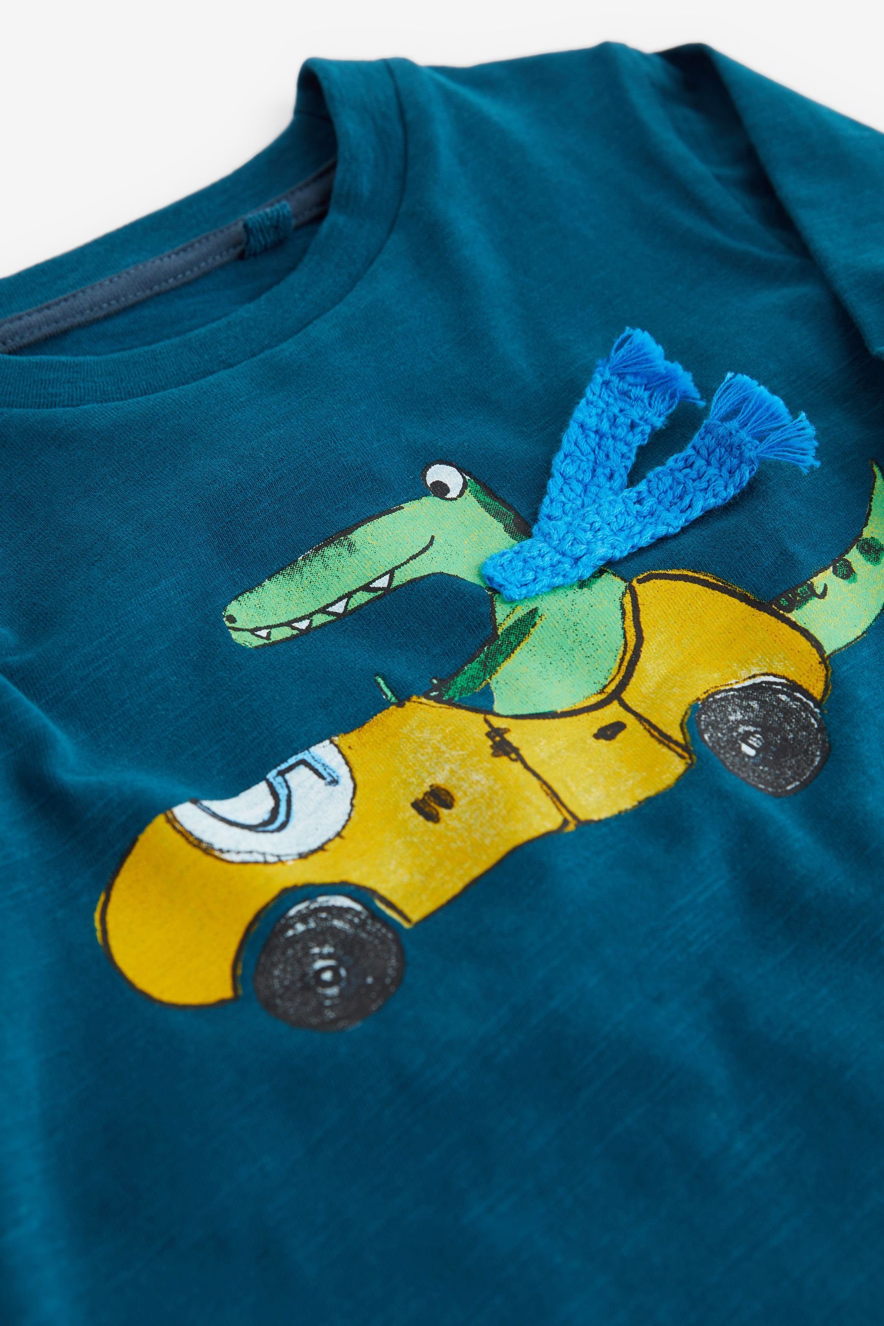 Langarmshirt Next T-Shirt Crocodile Blue Motiv mit (1-tlg) Langärmeliges