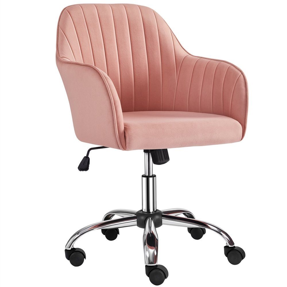 Yaheetech Drehstuhl, Bürostuhl 360 ° Schreibtischstuhl höhenverstellbar Rosa