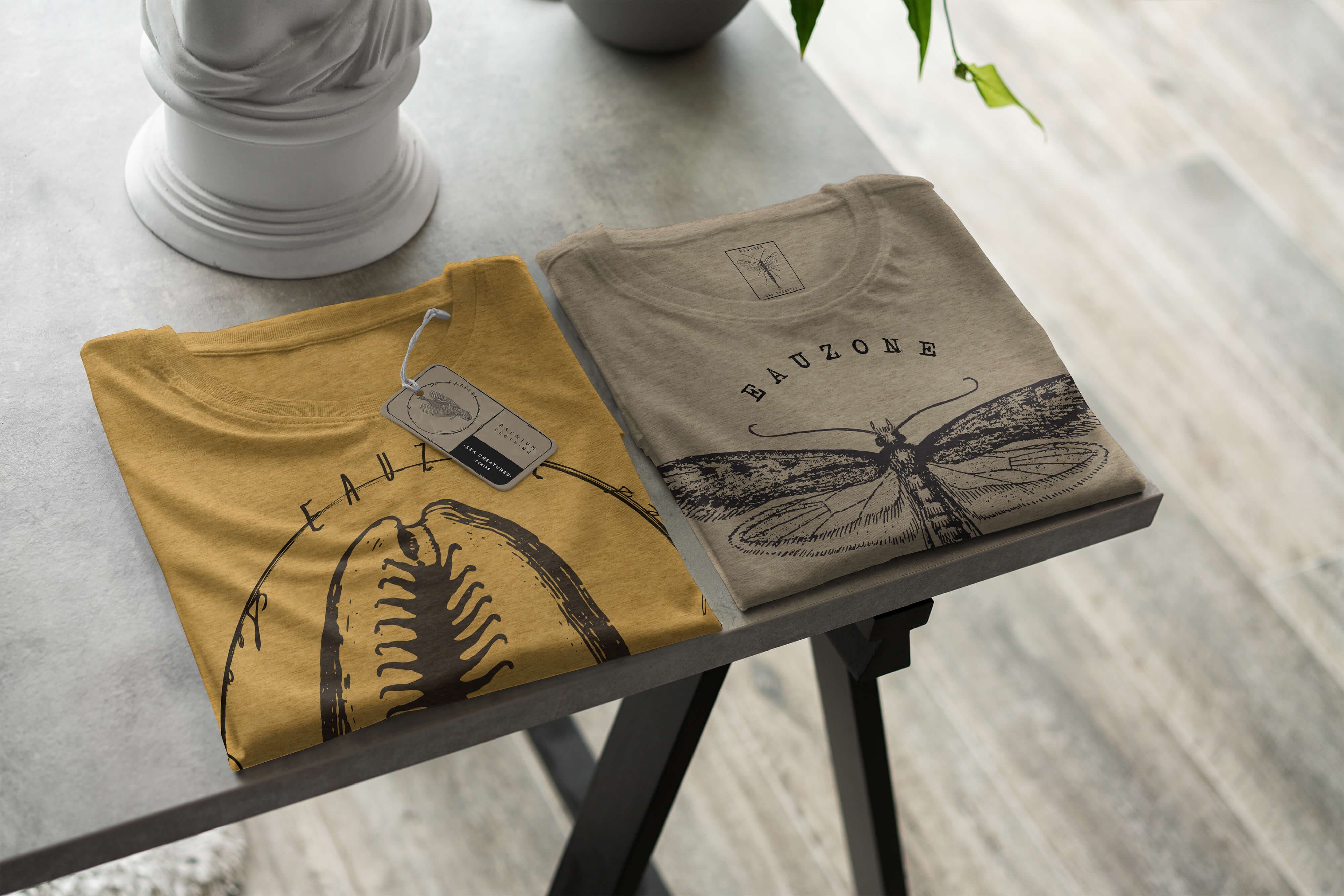 Tiefsee Serie: Struktur / Art feine und sportlicher Creatures, T-Shirt Fische 018 Antique Gold Sinus Sea Schnitt Sea - T-Shirt
