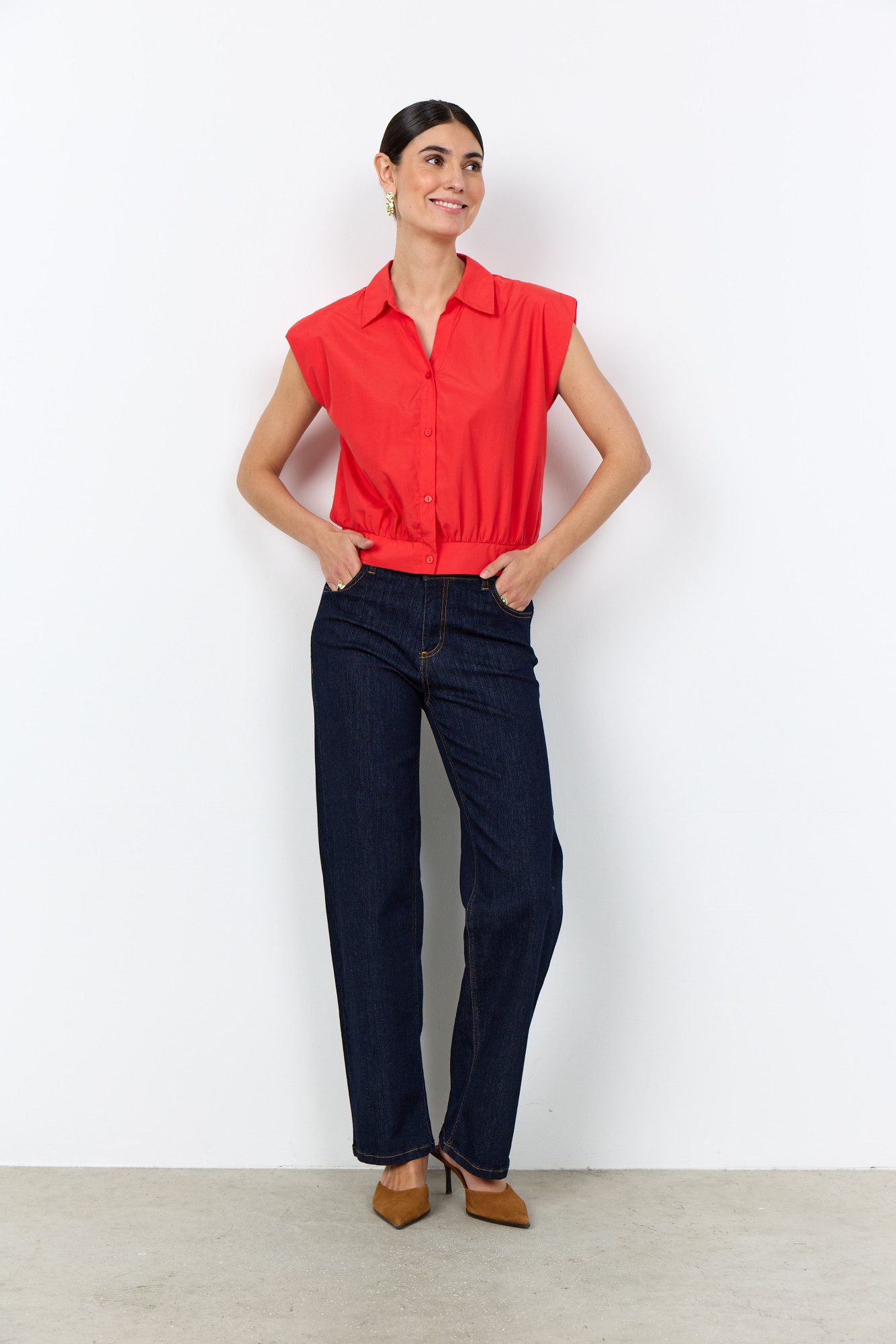soyaconcept Langarmshirt SC-NETTI 123 - Hemdbluse mit Kragen und Knopfleiste - Bluse Damen