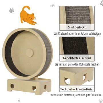 PawHut Kratzbaum Katzenlaufrad für Kitten und kleine Katzen, inkl. Teppich
