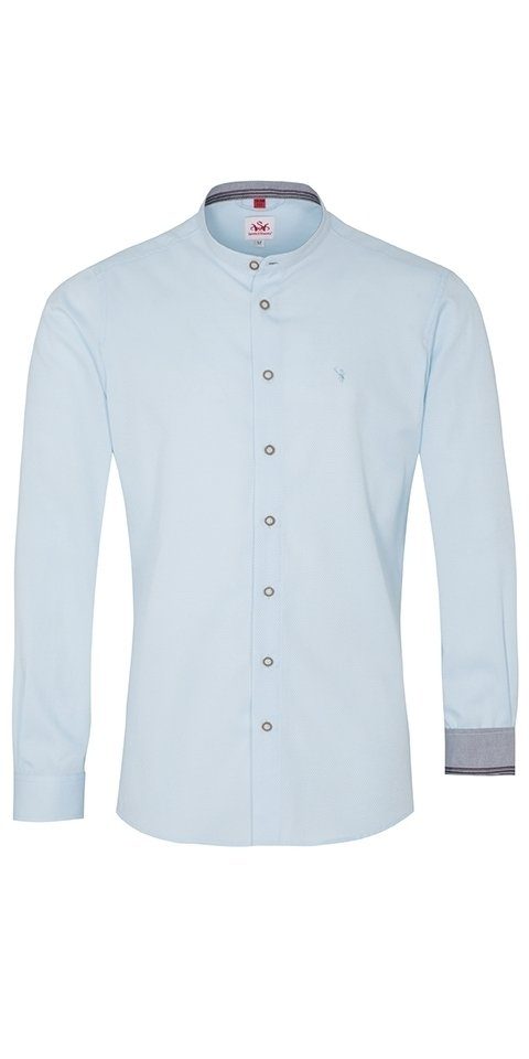 Spieth & Wensky Trachtenhemd Trachtenhemd Tiber Slim Fit h,blau/grau