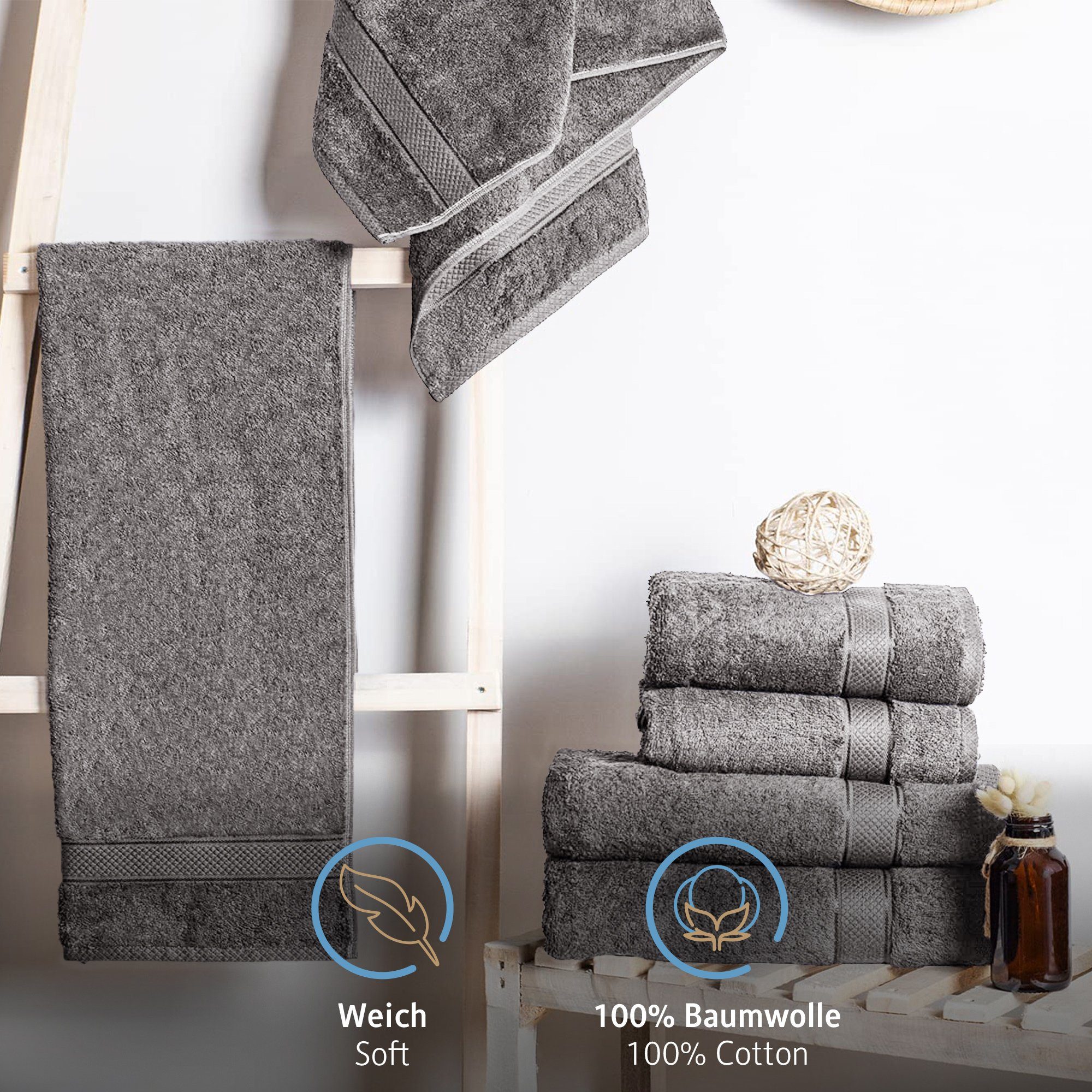 Komfortec Handtuch Set 100% Baumwolle, 470 günstig online kaufen