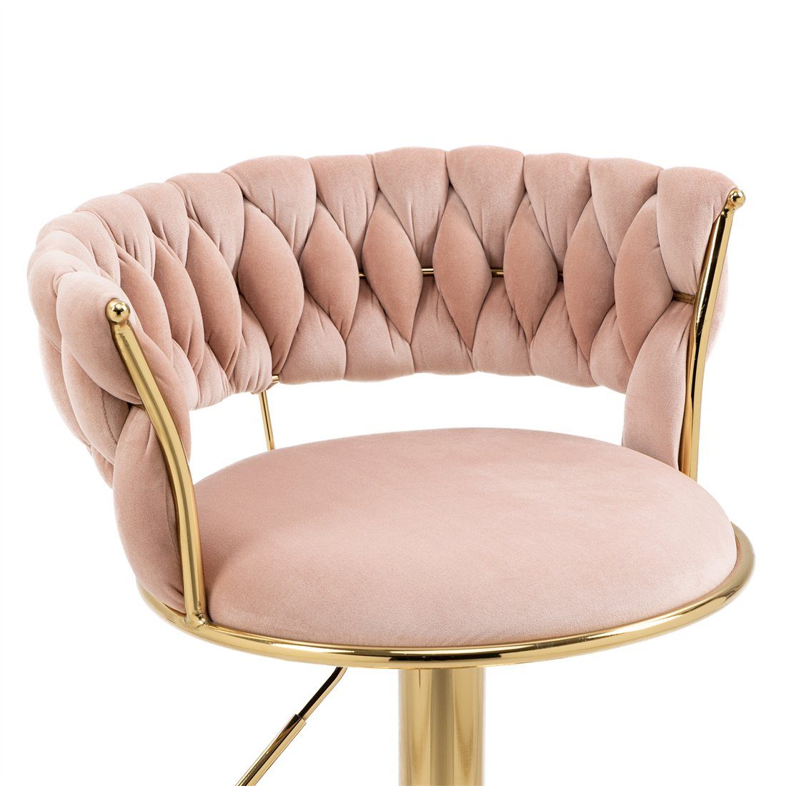 DÖRÖY Drehstuhl Drehbarer 2er Verstellbare Stühle für Esszimmer,Rosa Barhocker Set