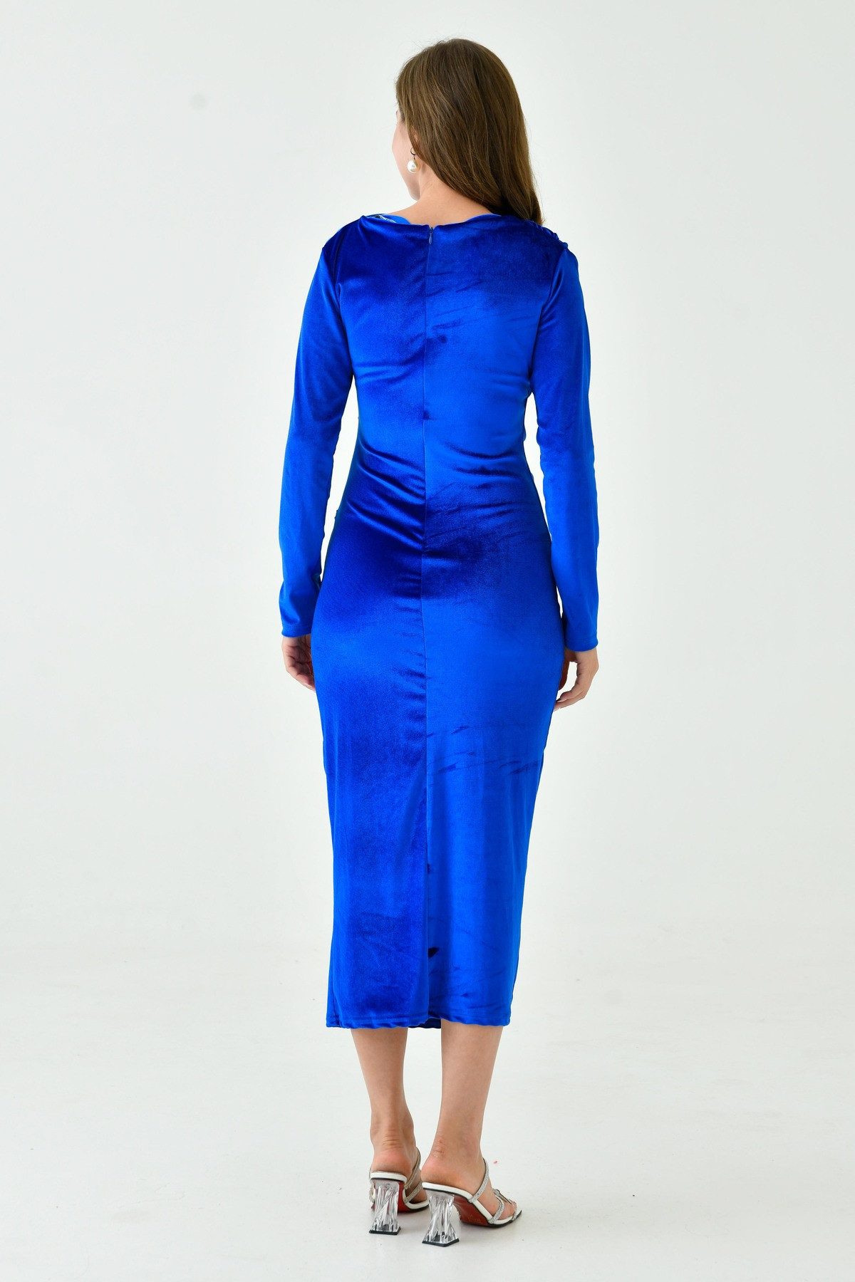 WOMAN VISION Midikleid Bleistiftförmiges, mittellanges Kleid mit langen Ärmeln – Bild 3 von 5