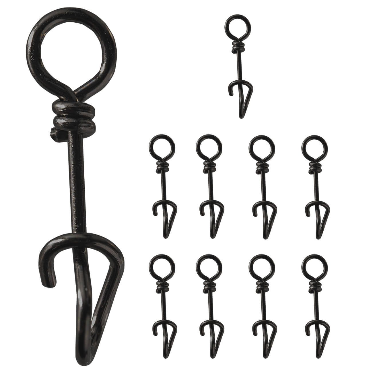 BKK Cross Lock Snap BKK Fast Spiral Snap 32 Karabiner Schwarz, (10 St)