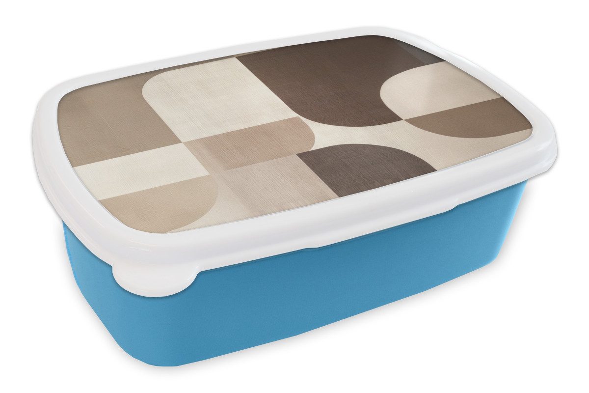MuchoWow Lunchbox Geometrisch - Gewebte Struktur - Modern, Kunststoff, (2-tlg), Brotdose, Lunchbox, Brotbox für Kinder und Erwachsene