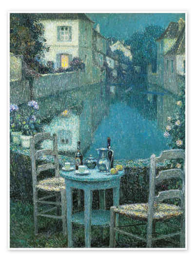 Posterlounge Poster Henri Le Sidaner, Kleiner Tisch in der Abenddämmerung, Wohnzimmer Malerei