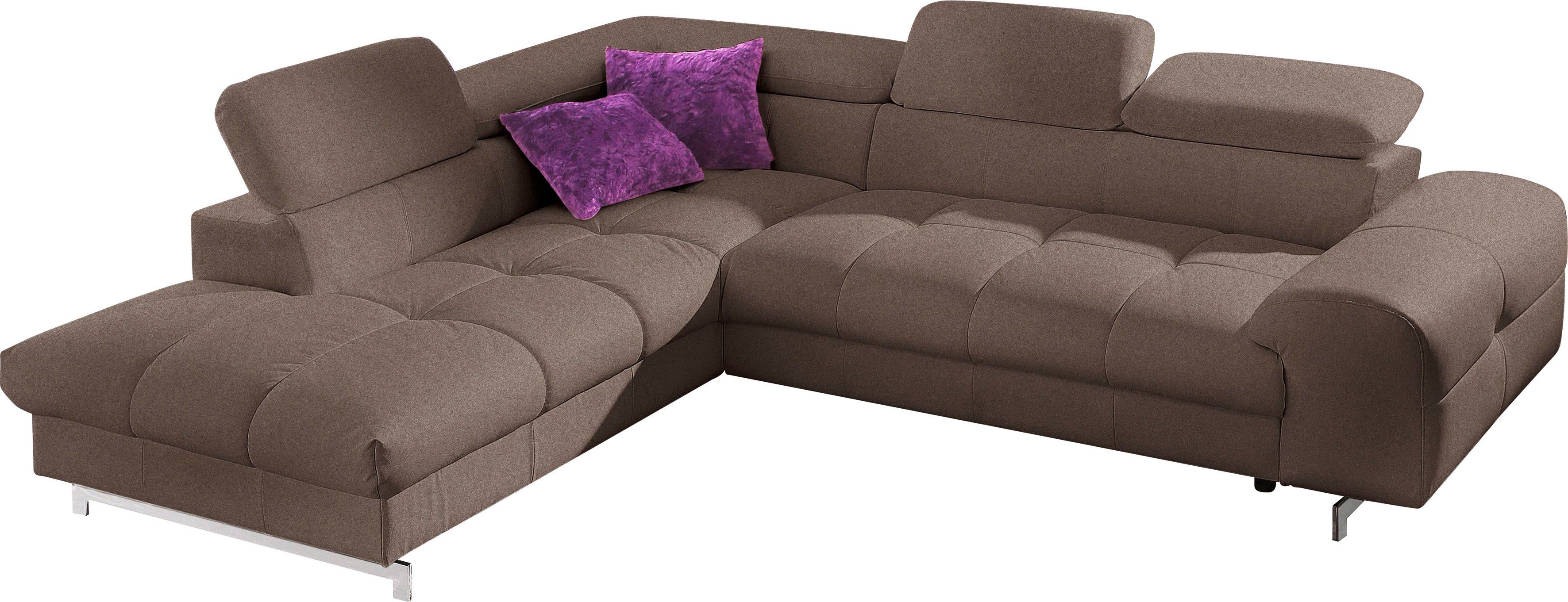 COTTA Ecksofa "Chef L-Form", mit Kopfteilverstellung, edle Metallkufen, wah günstig online kaufen