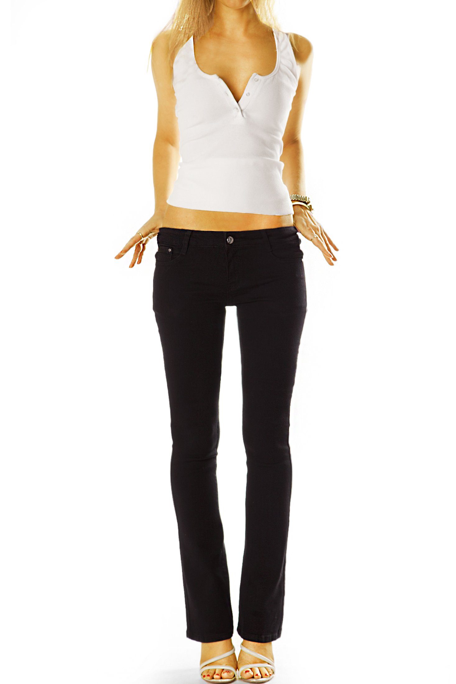 be styled Bootcut-Jeans Hüftjeans Bootcut Jeanshose Stretchjeans - Damen -j18g mit Stretch-Anteil