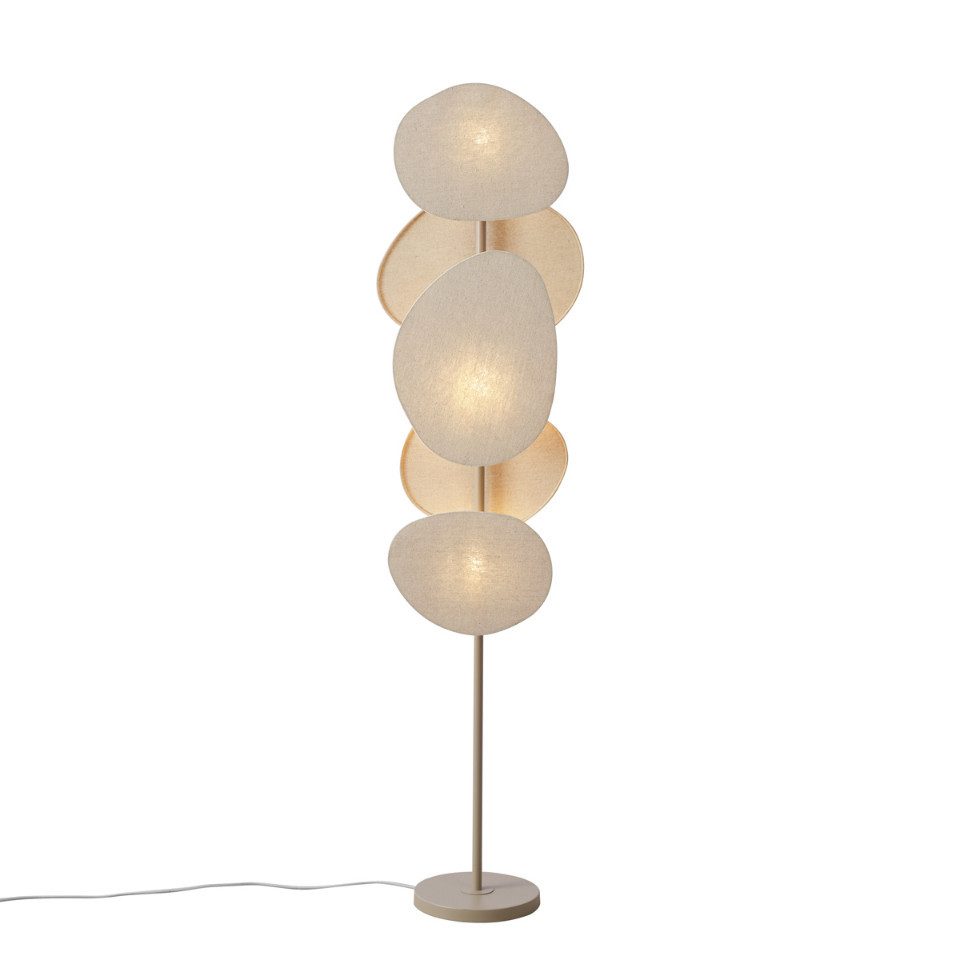 Qazqa Stehlampe Organica, ohne Leuchtmittel, Warmweiß, QAZQA Stehlampe, e27, Beige, Stahl, Japandi