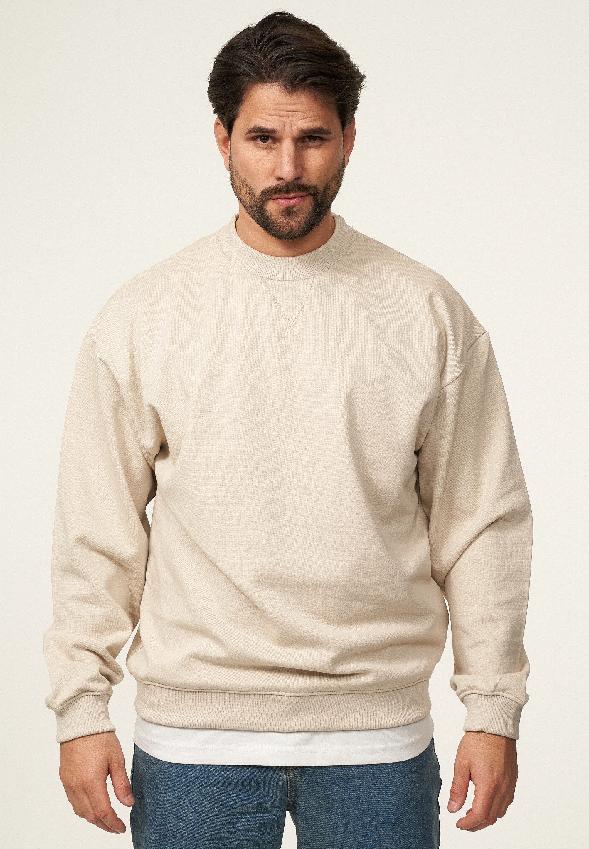 SOULSTAR Sweatshirt S2AGEO Herren Oversize Pullover mit Rundhals-Ausschnitt Crew-Neck Sweater