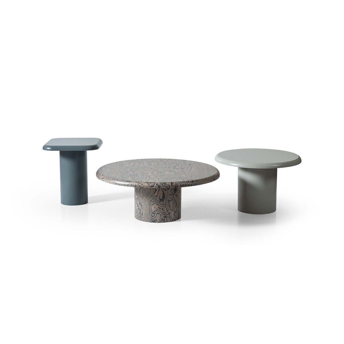 JVmoebel Satztisch Designer Couchtisch-Set aus Holz in elegantem Grauton (3-St), Made in Europa