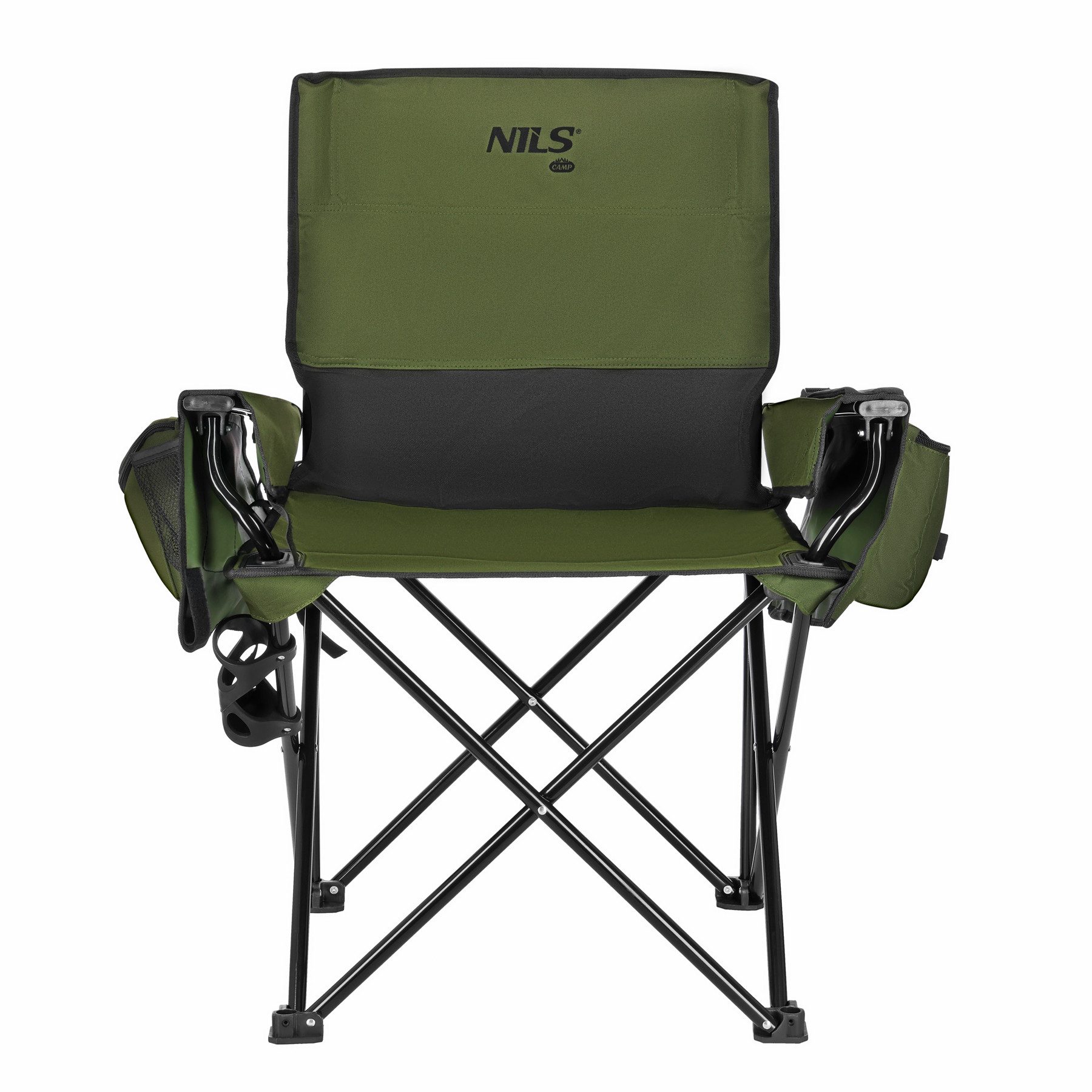 NILS CAMP Angelstuhl Campingstuhl Faltstuhl Outdoorstuhl (Spar-Set, 1 St), Klappbar, Seitentaschen, Getränkehalter, 120 kg