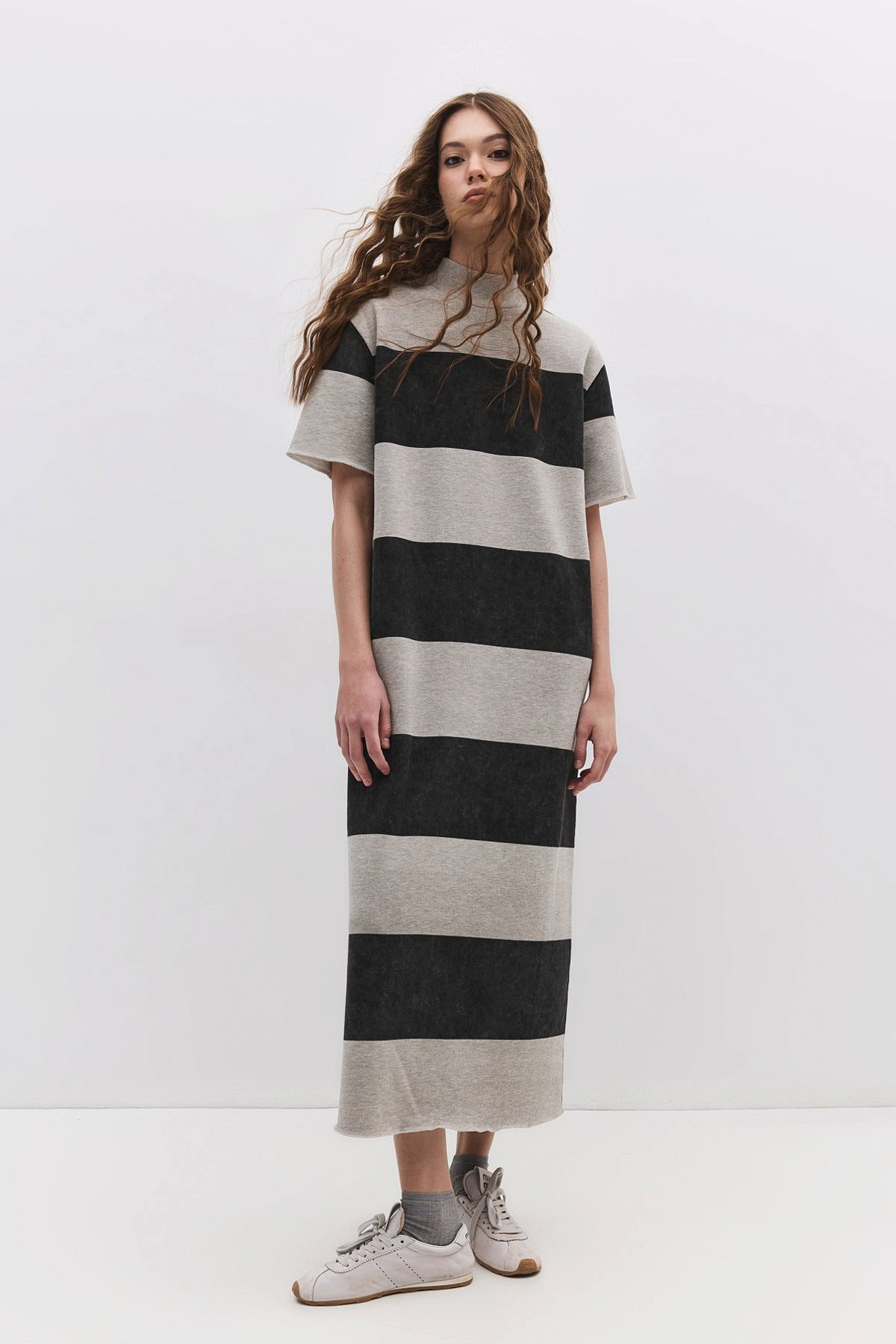 No Matter What Minikleid Gestreiftes Midikleid mit geschlossenem Halsaussch günstig online kaufen