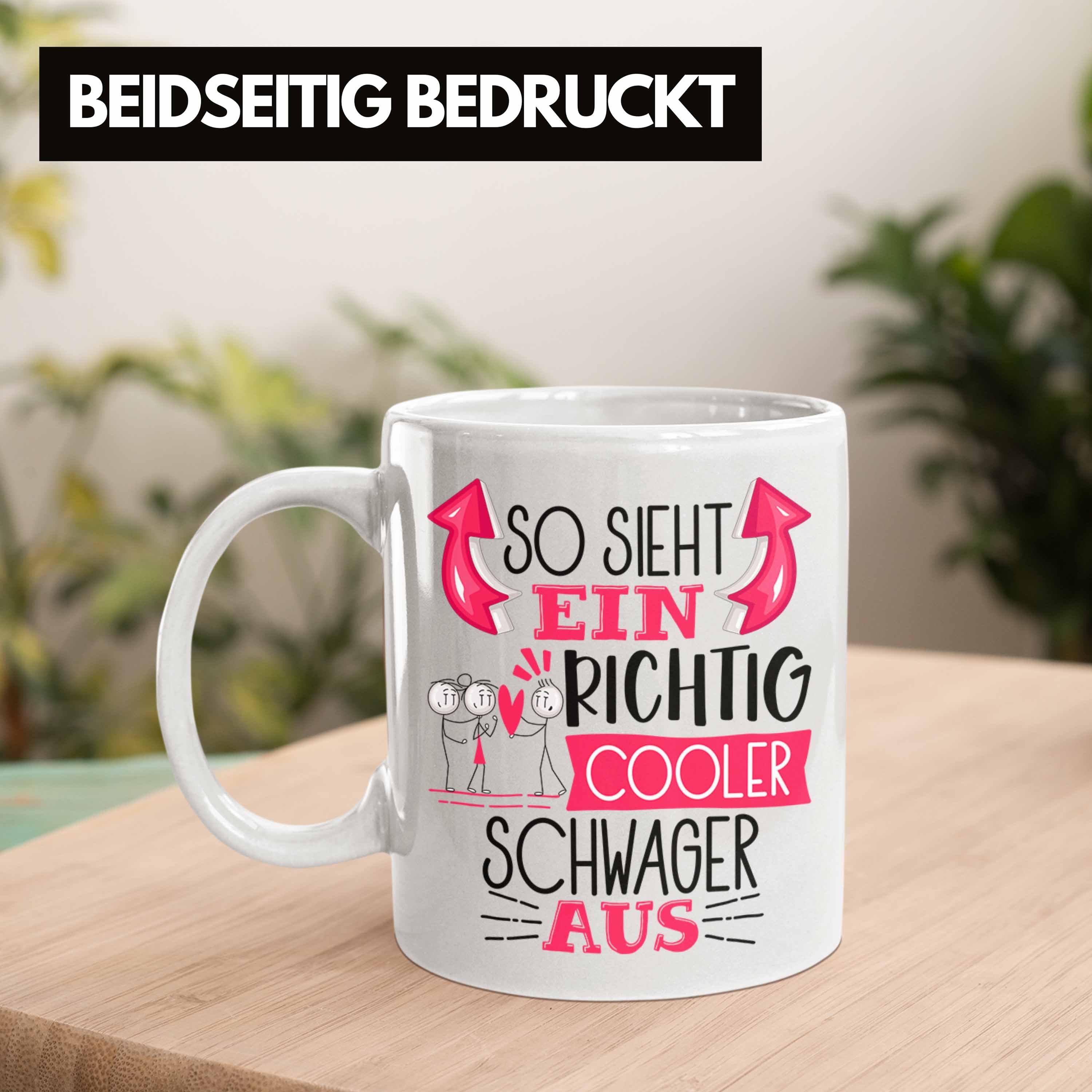 Tasse Geschenk Ein Cooler Trendation Lustiger Schwager So Aus Richtig Tasse Sieht Spru Weiss