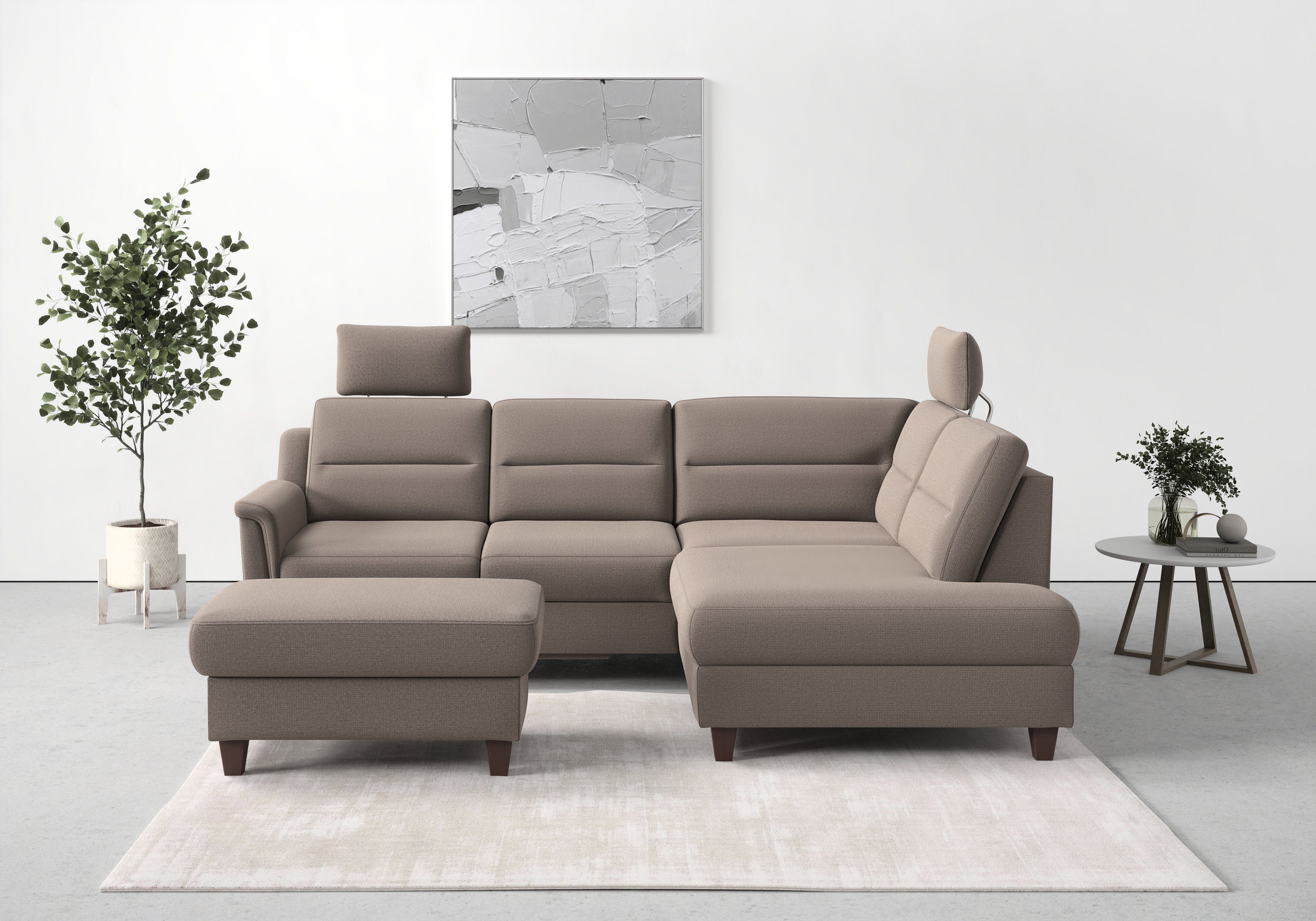 sit&more Ecksofa Farö, Bettfunktion inklusive Federkern, mit Bettkasten wahlweise und