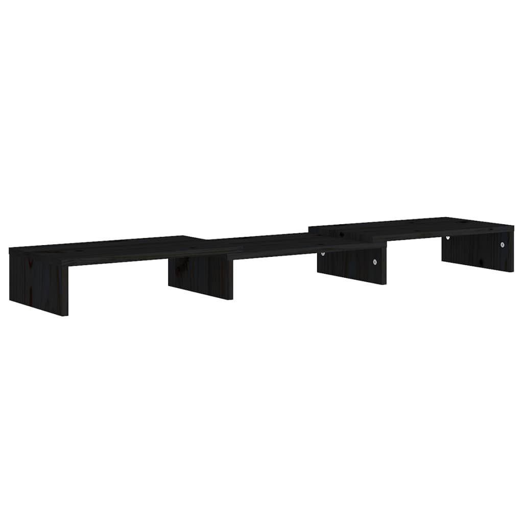 Kiefer Massivholz Schwarz Monitorständer 80x24x10,5 furnicato cm TV-Schrank