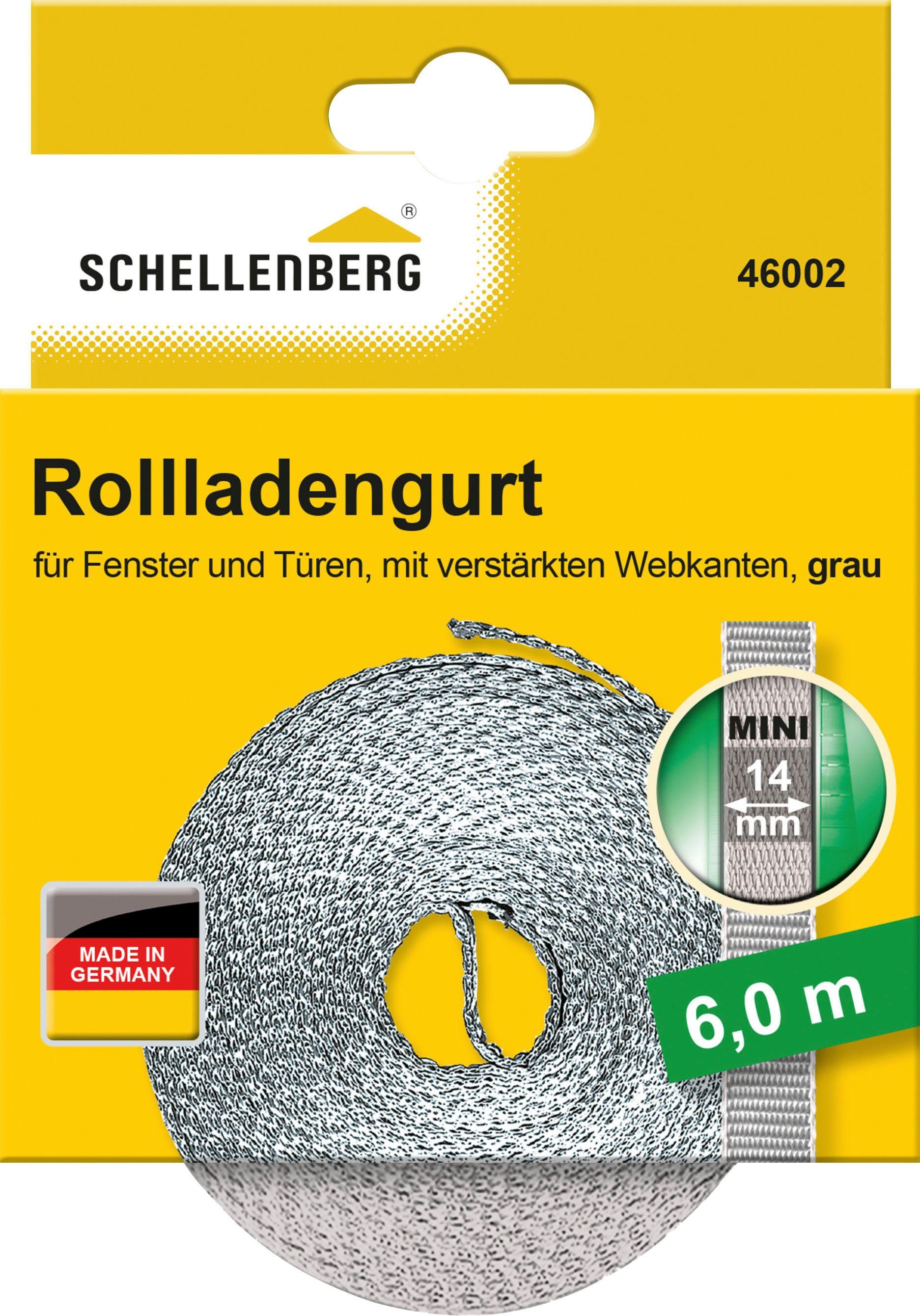 SCHELLENBERG Rollladengurt Mini 14 mm, 6 m, zur Bedienung eines Rollladens mit Gurtwickler (Set, 1-tlg), Gurtband in unterschiedlichen Farben erhältlich