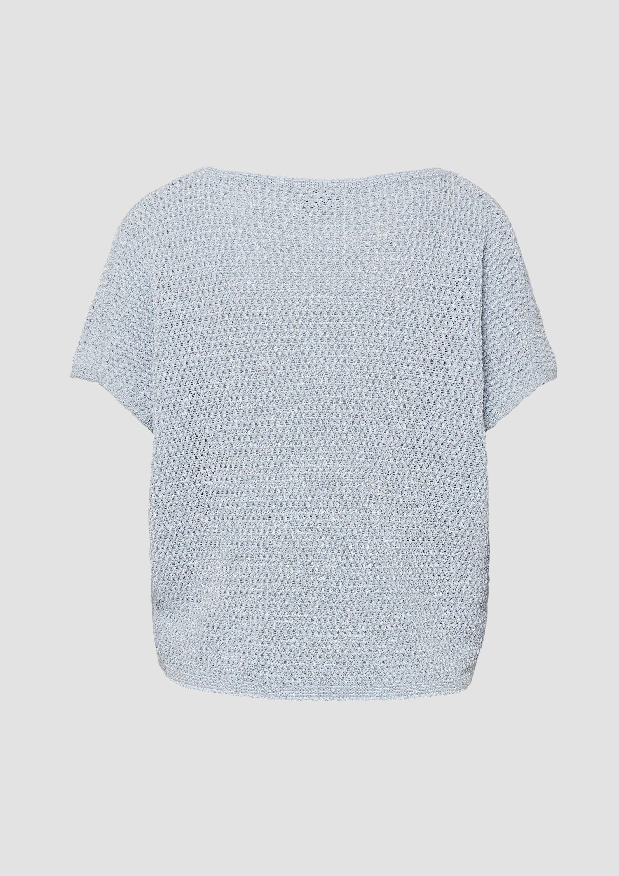 s.Oliver Kurzarmpullover Strickpullunder Shirt mit Strickmuster im Relaxed Fit