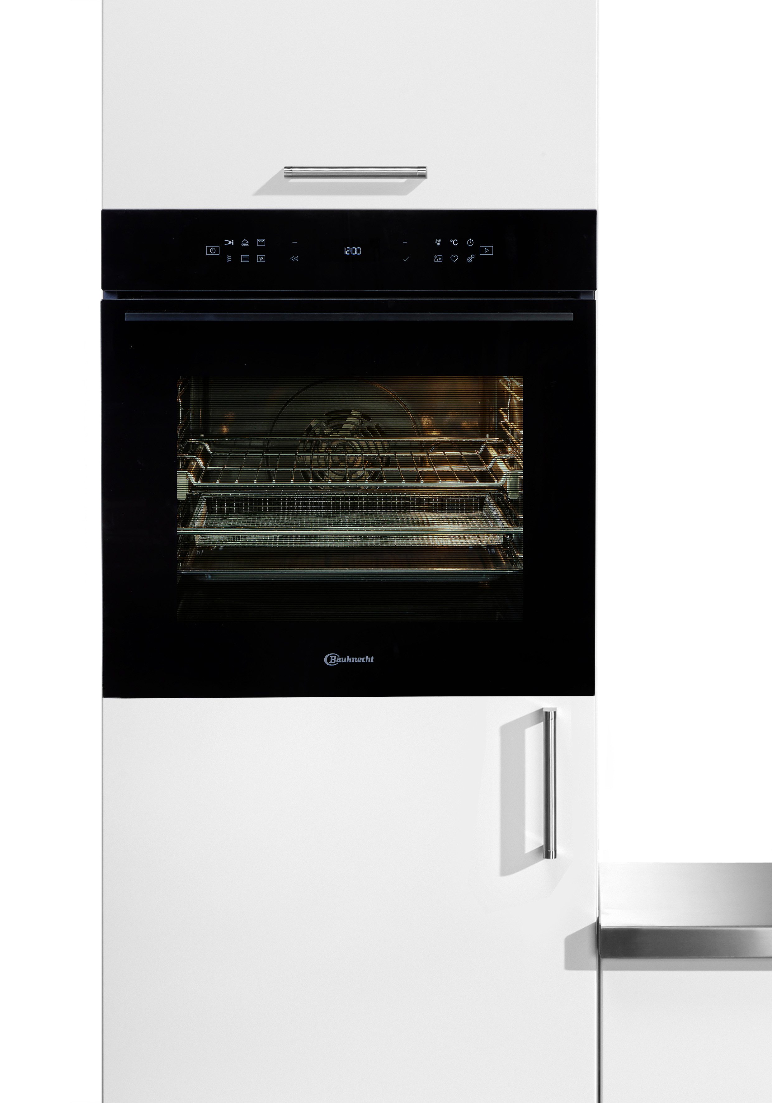 BAUKNECHT Backofen BBI7 310C PIZZA, mit 1-fach-Teleskopauszug, Pyrolyse-Selbstreinigung, Restaurant-Pizza daheim: 310°C Pizza-Funktion inkl. Pizzastein