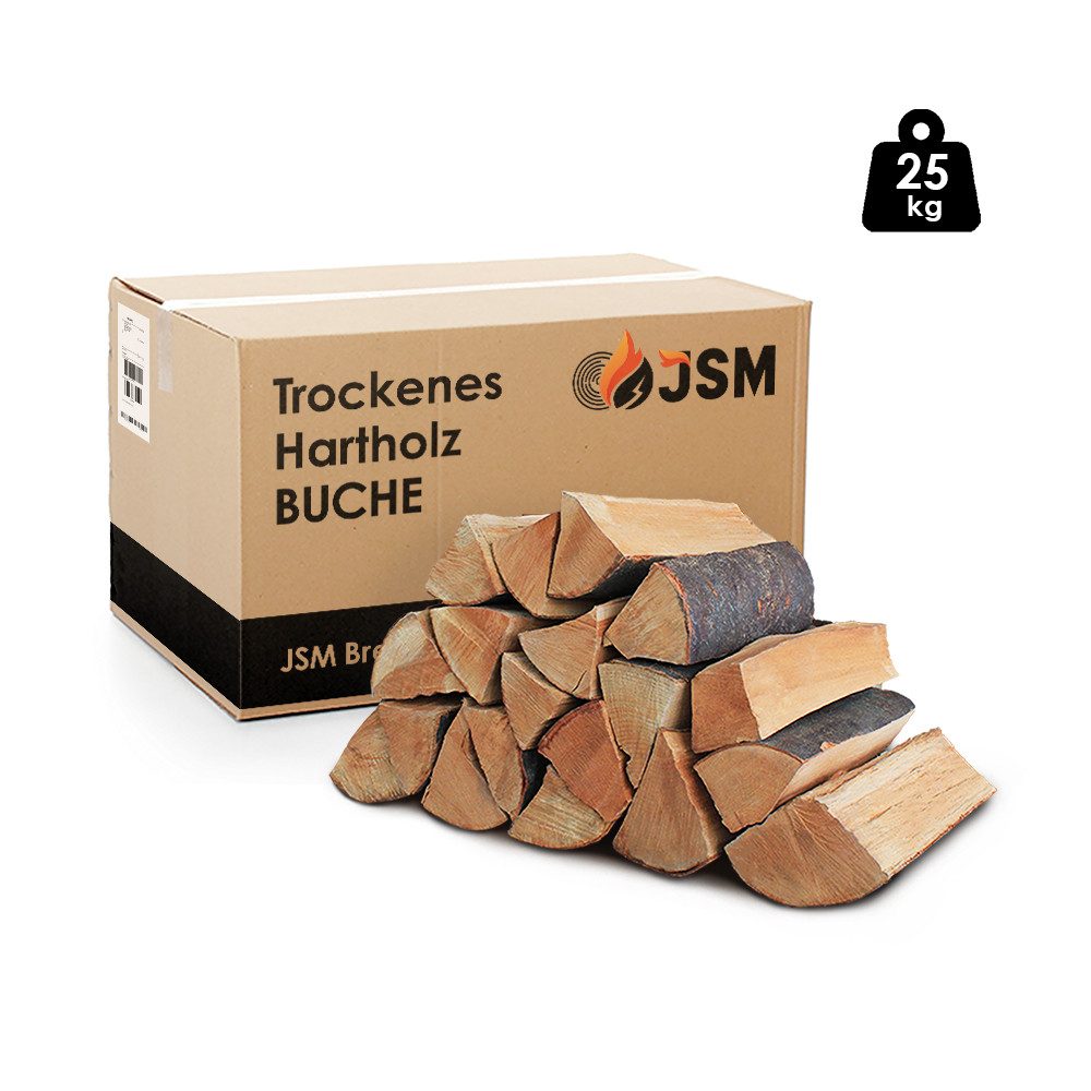 JSM-Brennholz Kaminholz JSM-Brennholz Buche - für Kamin, Ofen, Feuerschalen, Lagerfeuer, 25 kg, Buche