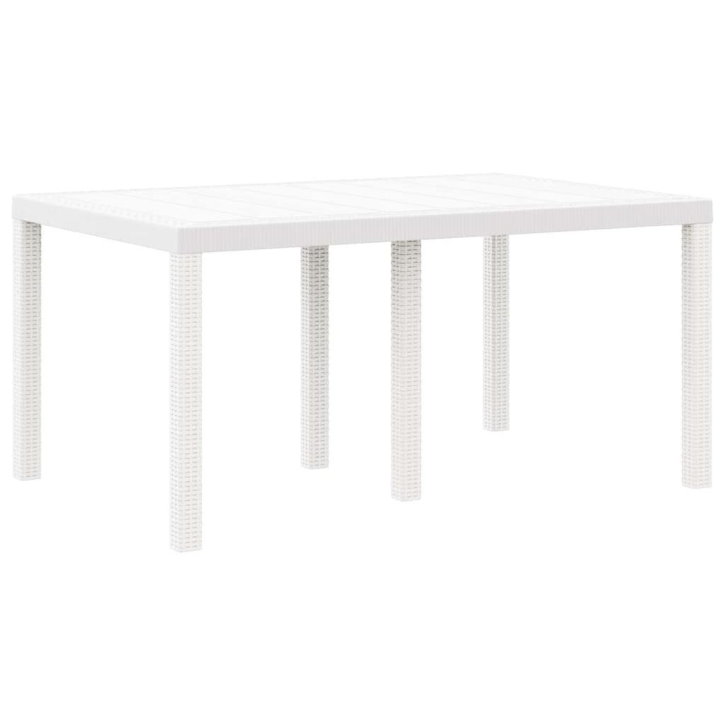 vidaXL Gartentisch Gartentisch Weiß 150 x 100 x 73 cm Poly-Rattan (1-St)