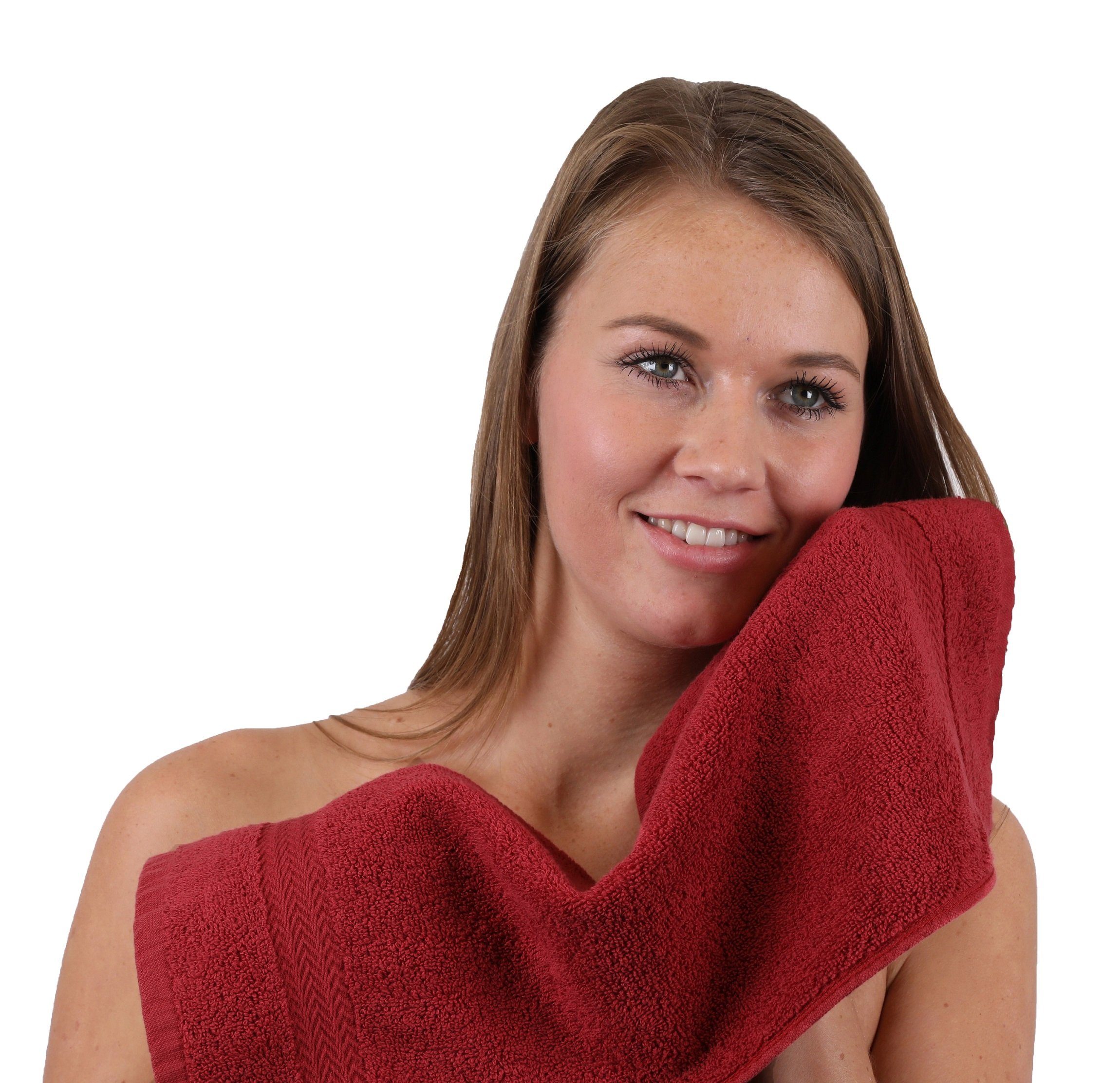 Handtuch Set Betz (10-tlg) Baumwolle, & 100% 10-TLG. Handtuch-Set Farbe Premium Smaragdgrün, Dunkelrot