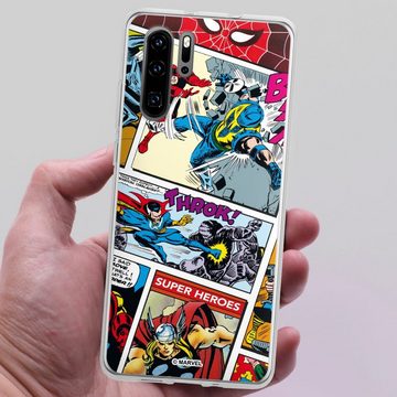 DeinDesign Handyhülle Marvel Retro Comic Blue, Huawei P30 Pro New Edition Silikon Hülle Bumper Case Handy Schutzhülle