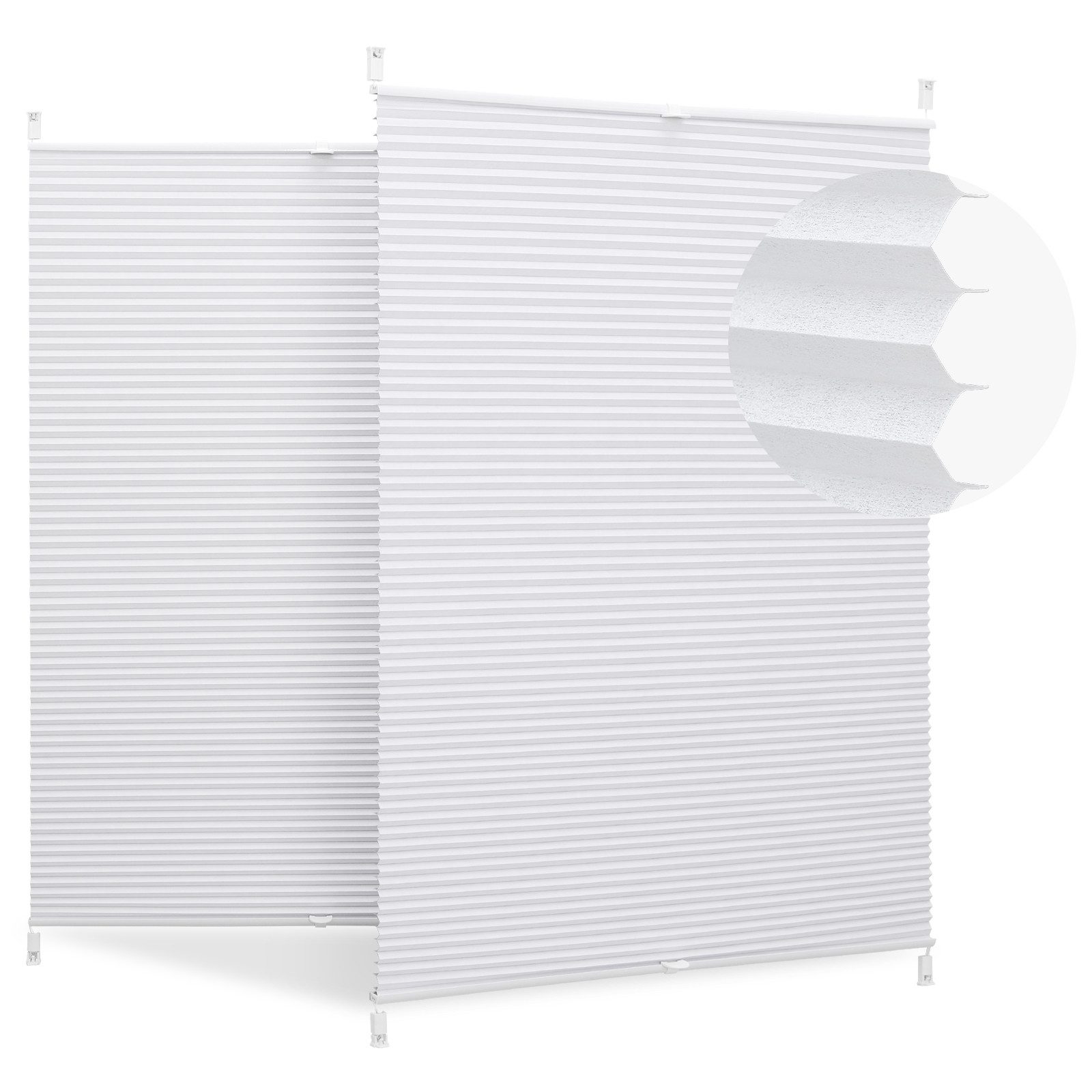 Sekey Plissee Sonnenschutzrollo ohne Bohren Verspannt Blickdicht Lichtschut günstig online kaufen