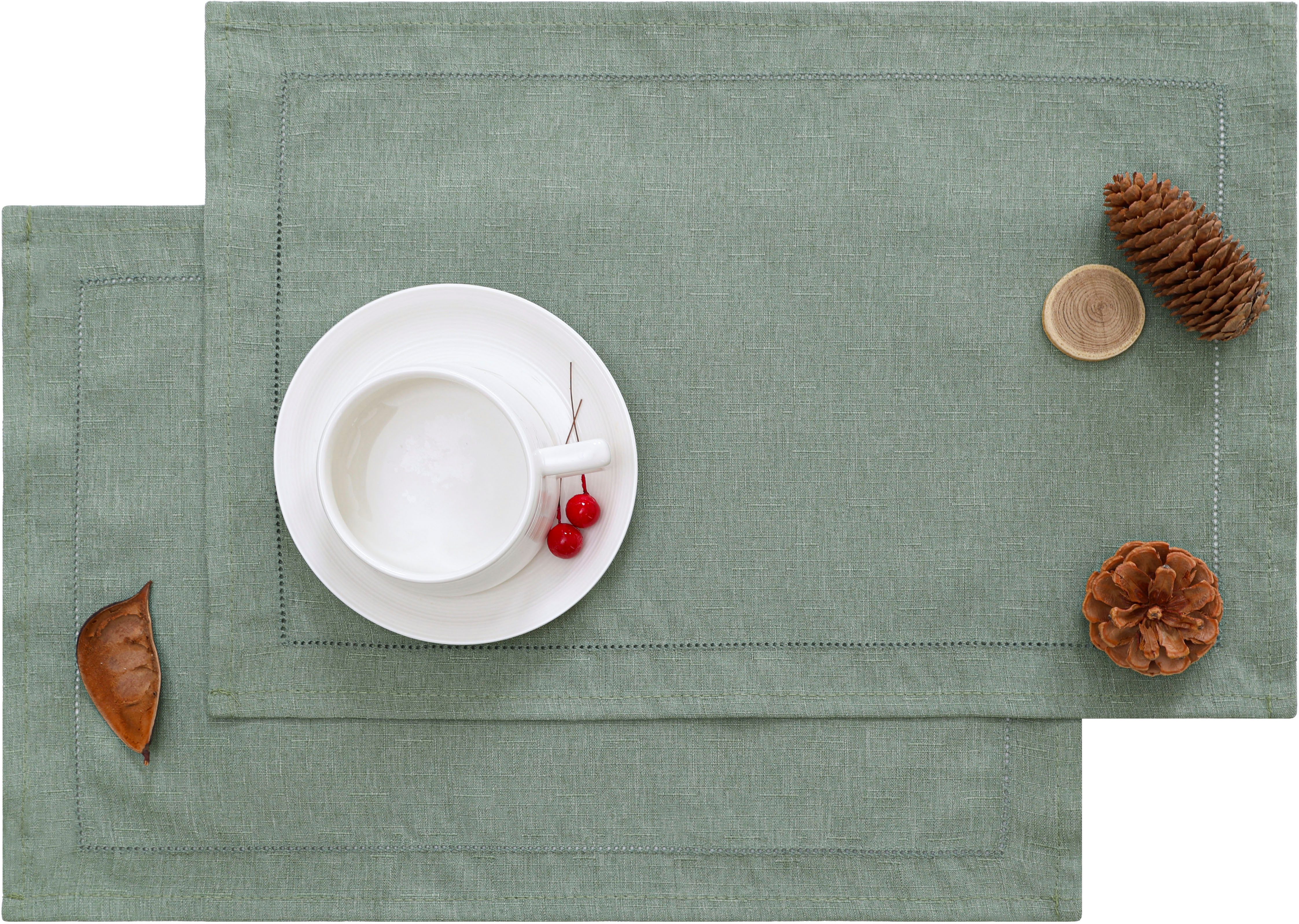 OTTO home Platzset Sebastien, (2-St), Leinenoptik, 30x45, Tischdekoration, Einfarbig