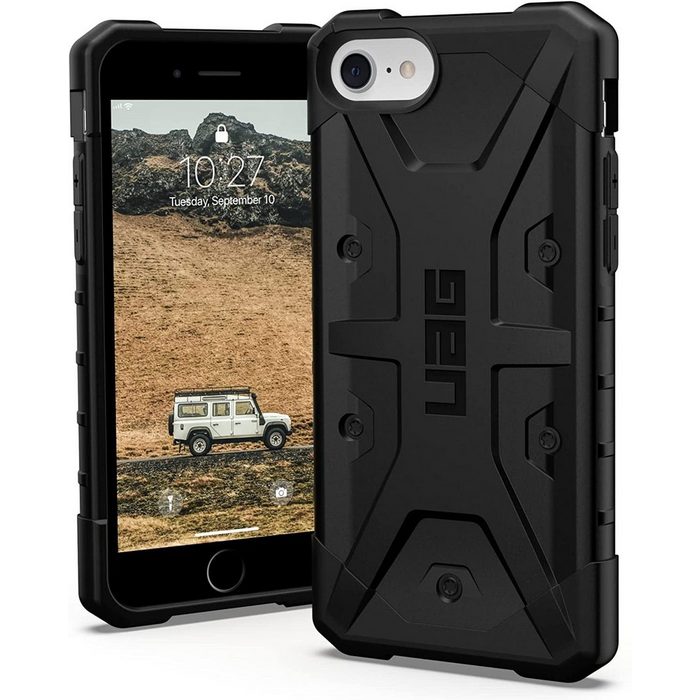 UAG Smartphone-Hülle Pathfinder [Apple iPhone SE Hülle Wireless Charging kompatibles Cover iPhone SE Case mit Fallschutz nach Militärstandard Sturzfeste Handyhülle] - schwarz