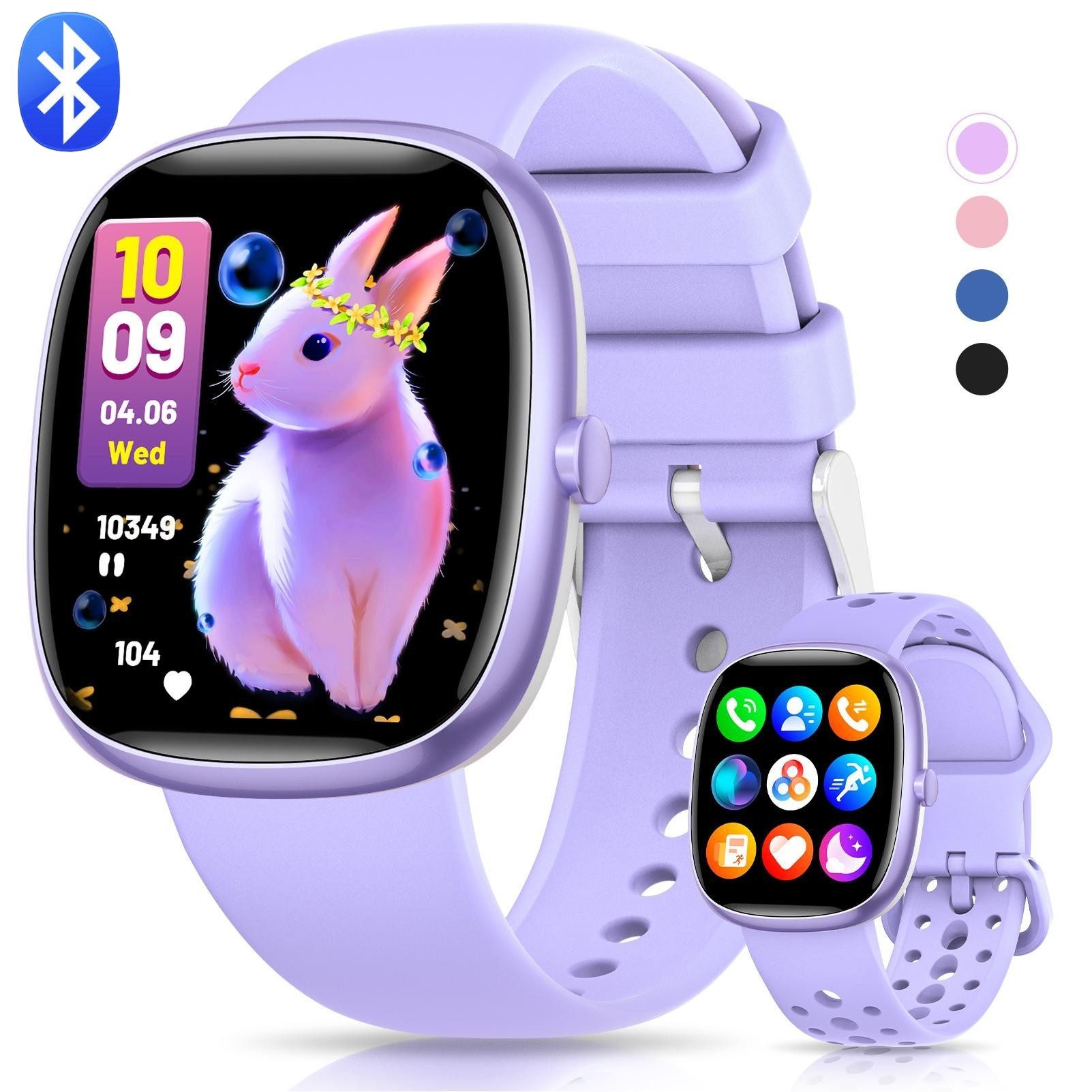 SWGOTA Smartwatch Kinder für Jungen und Mädchen 5-16 Jahren mit Telefon, IP68 Smartwatch (1,5 Zoll), Smartwatch für Kinder mit 20 Sportmodi/Herzfrequenz/Schlafmonitor, Kinder Smartwatch Schrittzähler, Wecker, Geschenk für Kinder