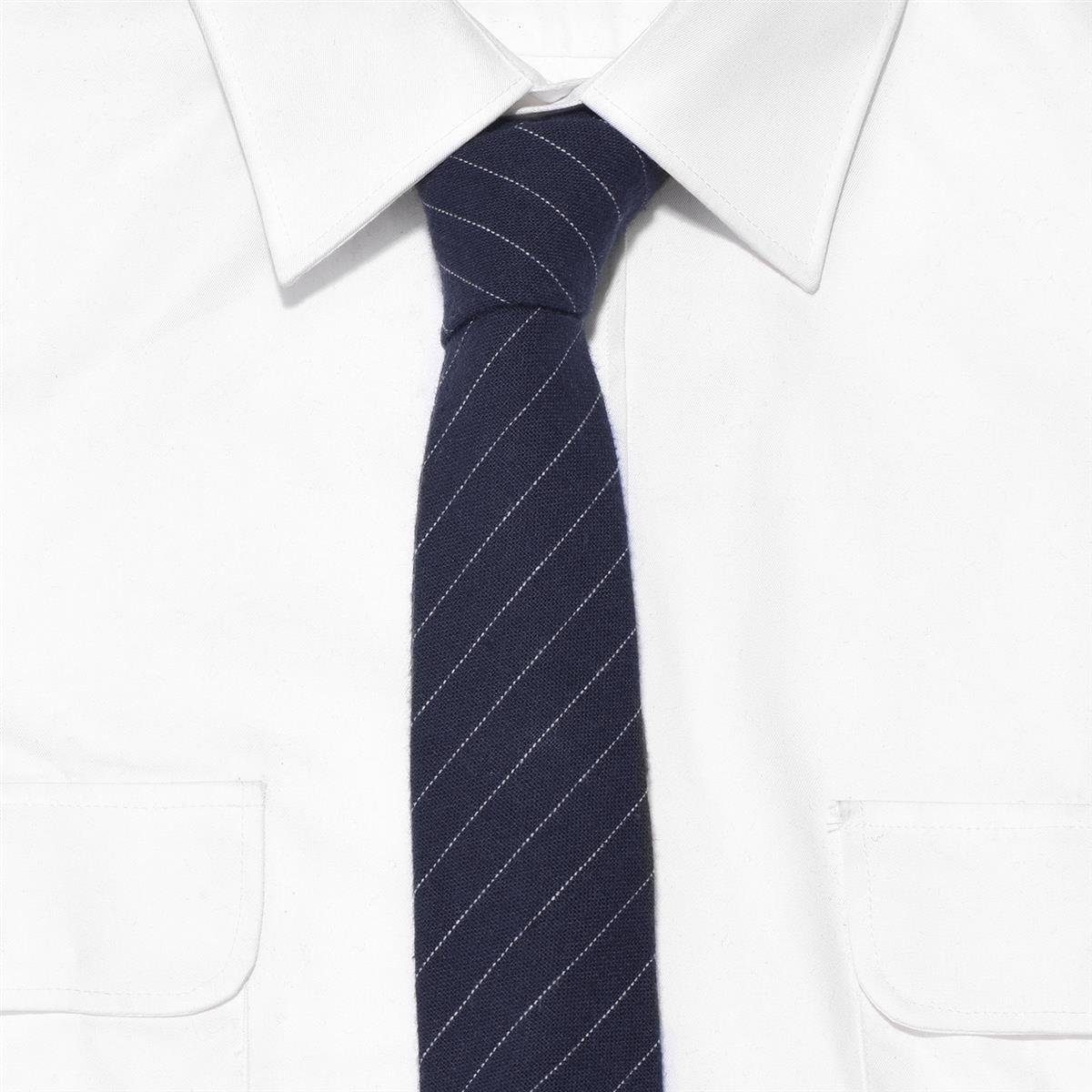 DonDon Krawatte Veranstaltungen Büro festliche Baumwolle, dunkelblau 1-St., oder mit (Packung, oder 1x Herren Karos oder für Krawatte kariert Streifen Krawatte) cm gestreift, 6 gestreift