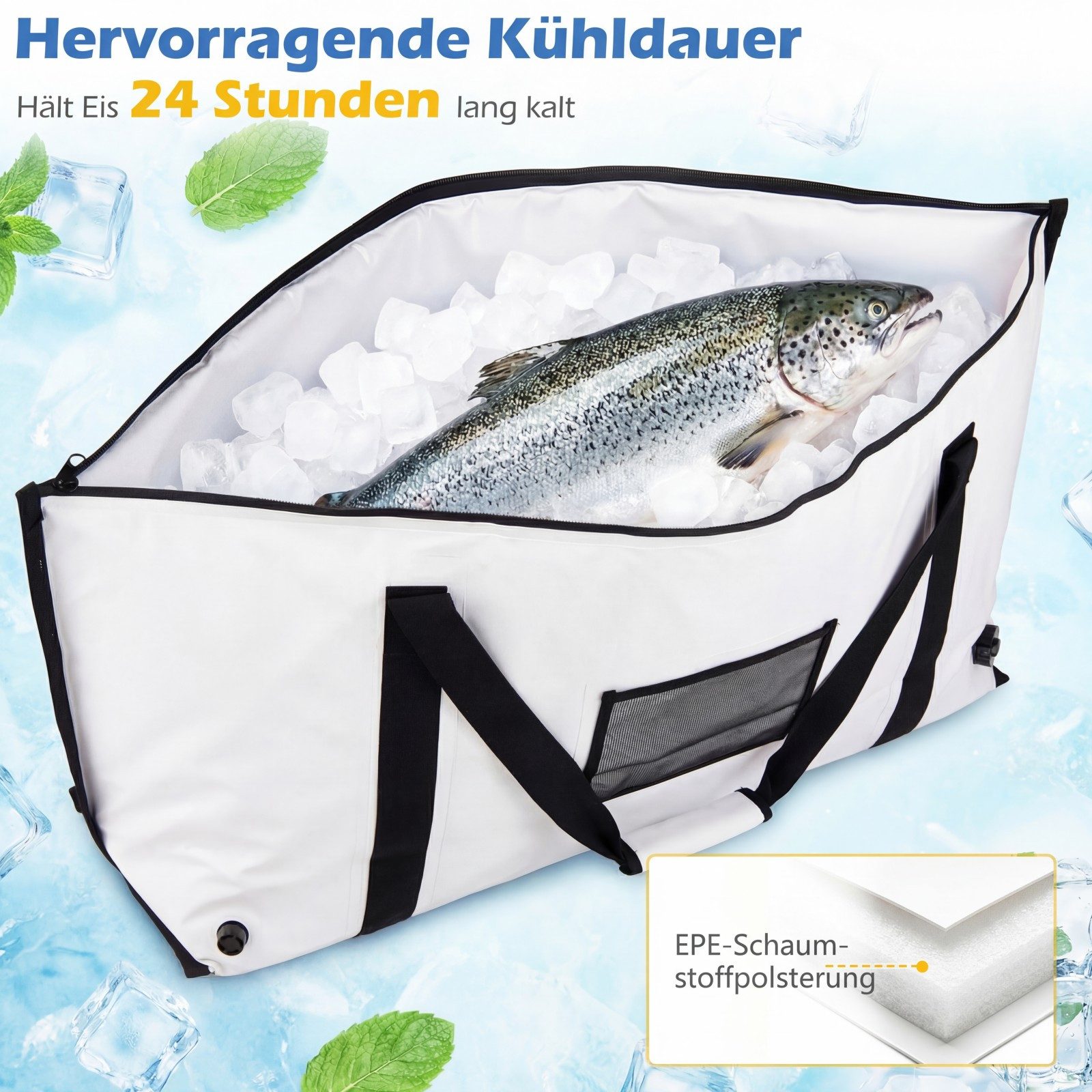 COSTWAY Kühltasche, klein, tragbare wasserdichte isolierte Angeltaschen
