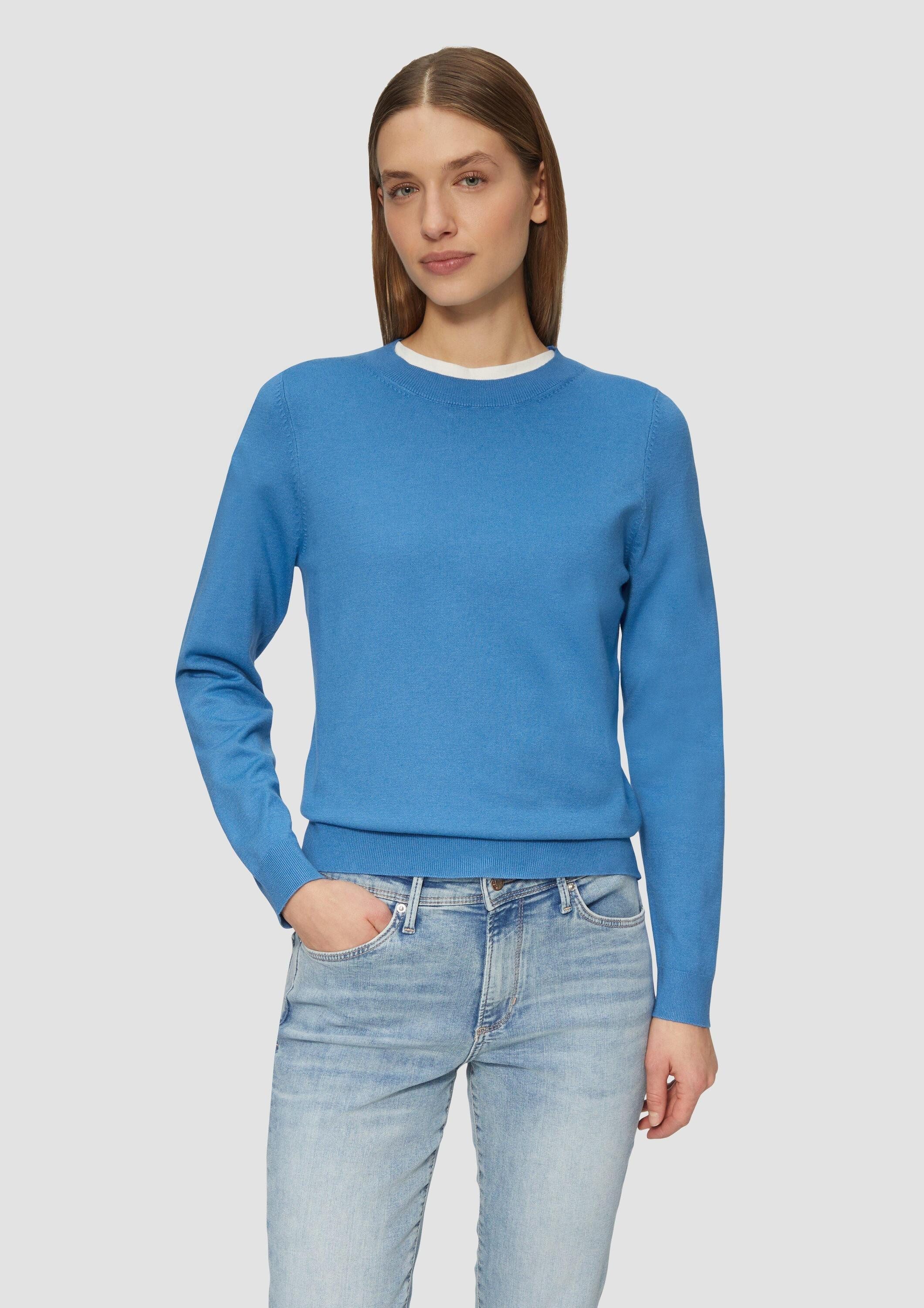 s.Oliver Longpullover Strickpullover Strickpullover aus Viskosemix günstig online kaufen