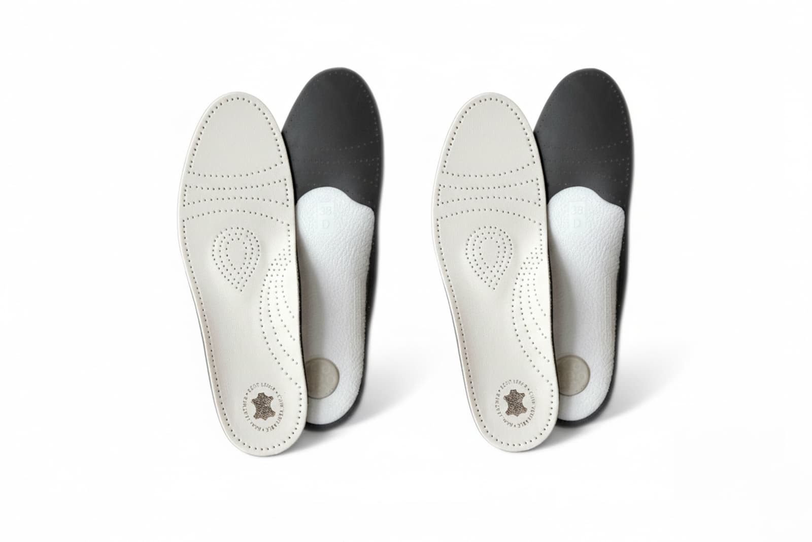 Ringelspitz Einlegesohlen Elegantes Lederfußbett - Feuchtigkeit bindend; 2er Set - Gr. 45, 45