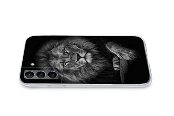 MuchoWow Handyhülle Löwe - Tiere - Schwarz - Weiß, Phone Case, Handyhülle Samsung Galaxy S21, Silikon, Schutzhülle