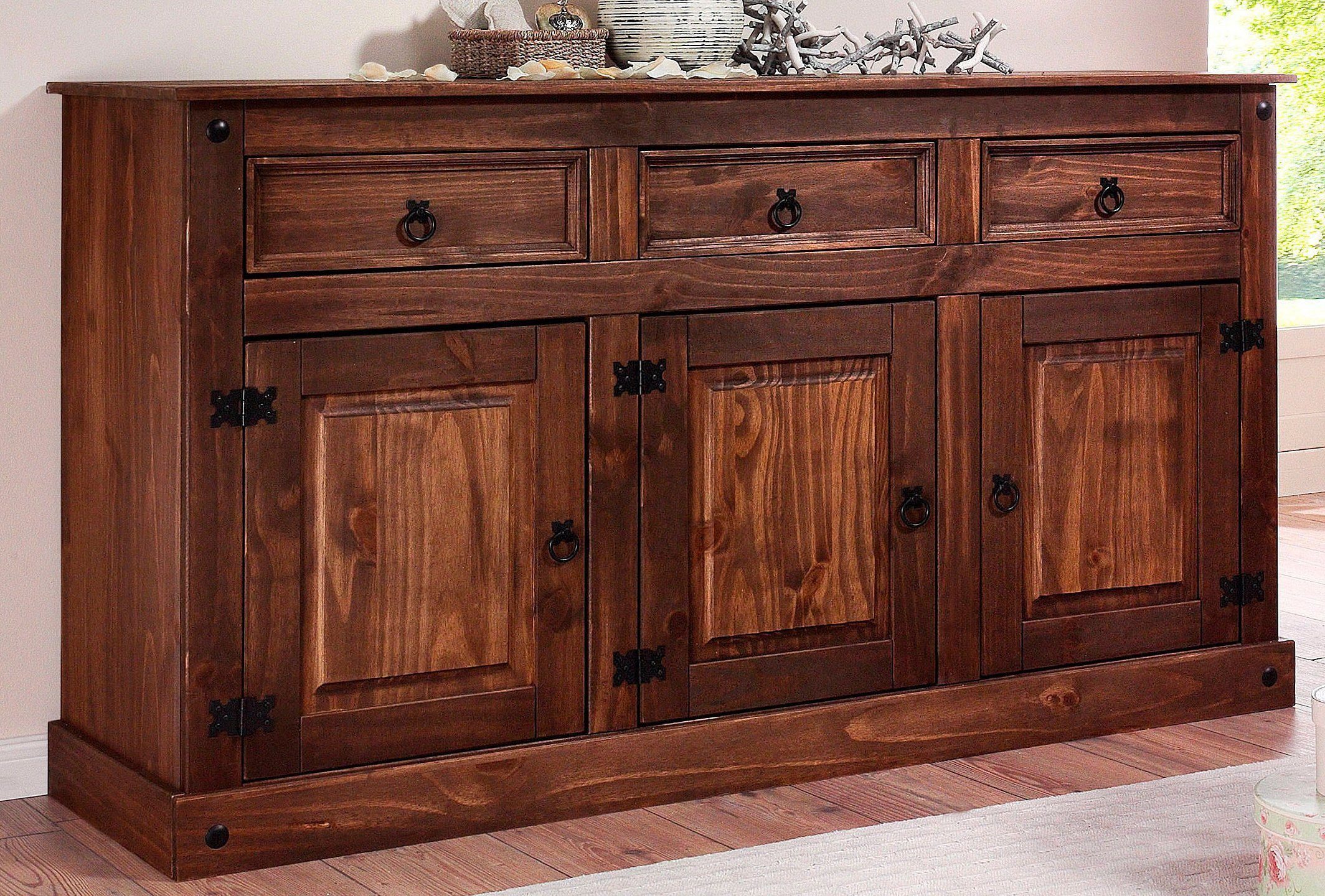 Home affaire Sideboard Mexiko, Kommode aus massivem Kiefernholz, Breite 151 cm