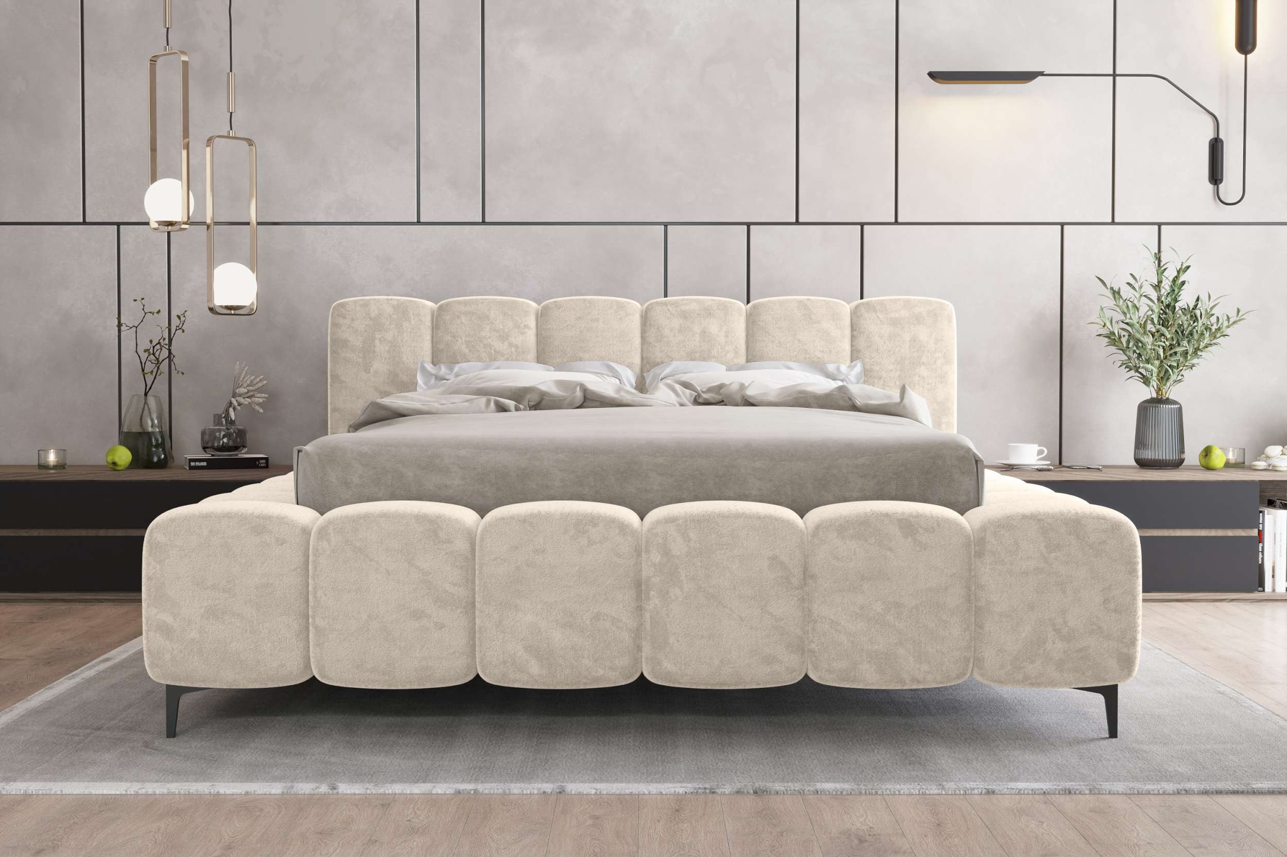 99rooms Polsterbett Cozy (Schlafzimmerbett, Bett), 140/160/180x200 cm, mit Bettkasten, Lattenrost, ohne Matratze