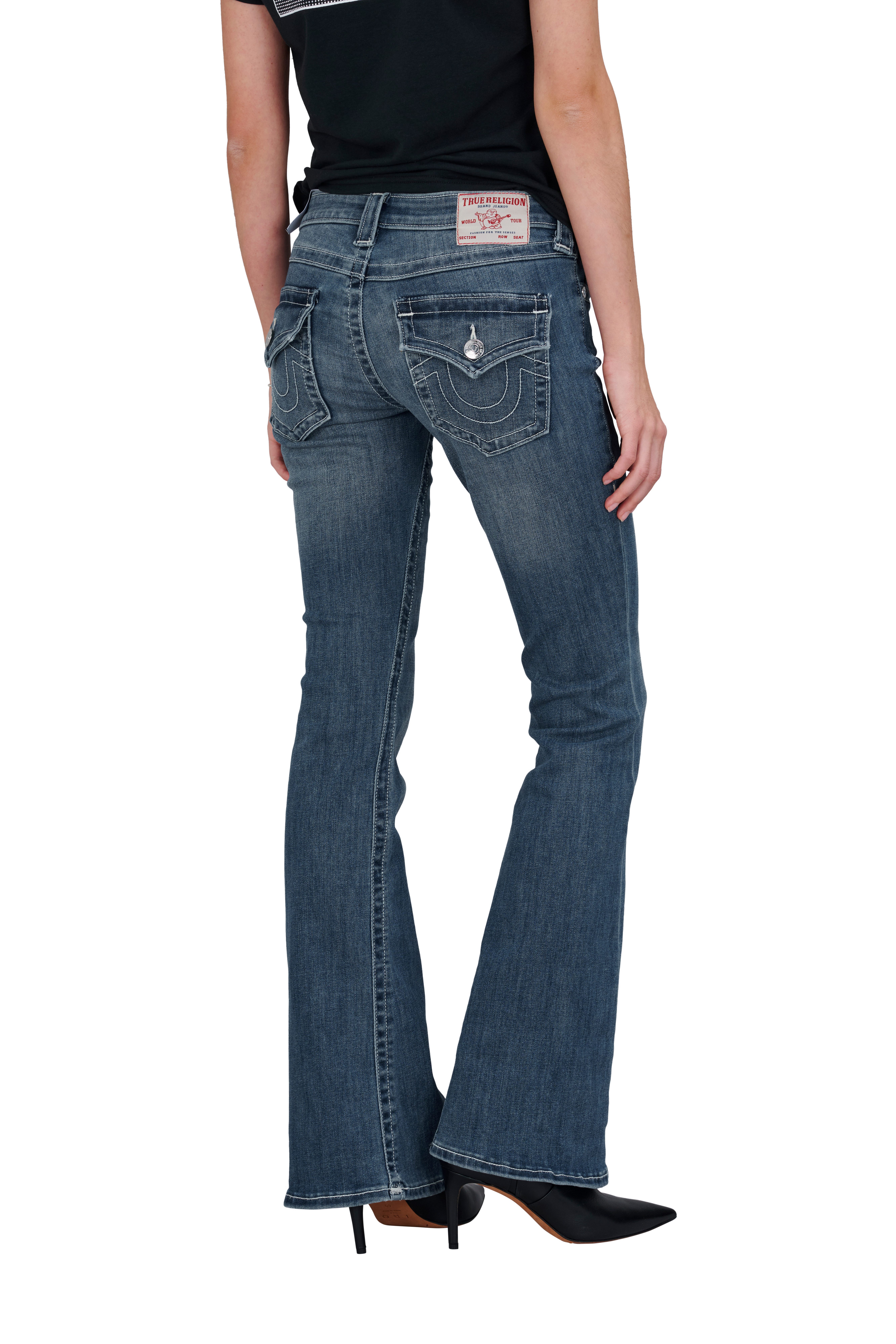 True Religion Bootcut-Jeans JOEY LR FLARE FLAP Baumwollmischung, Flared fit